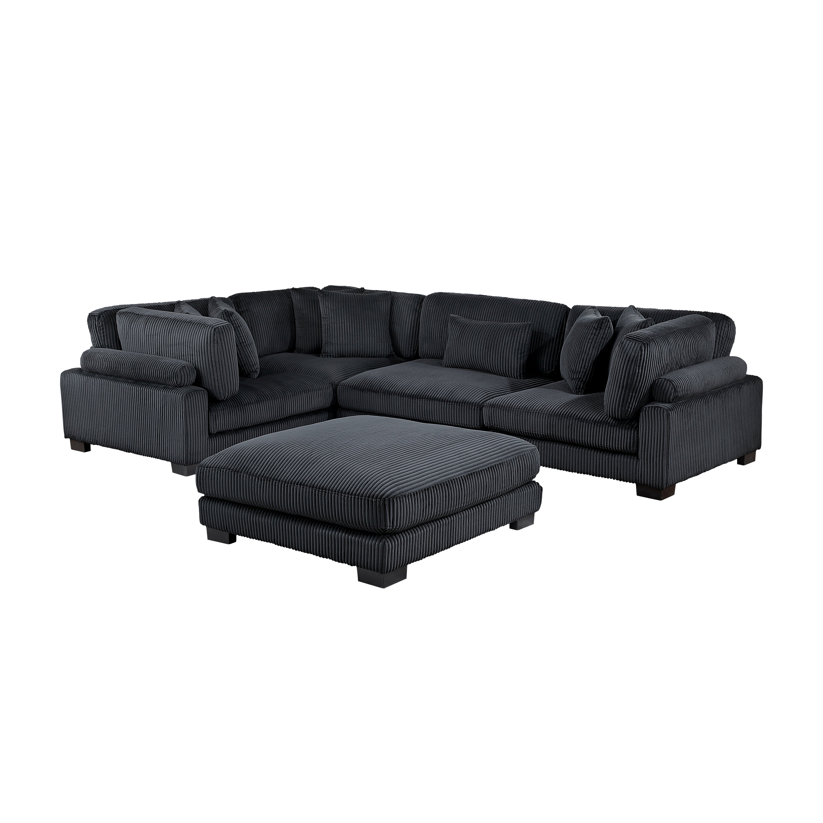 8555BK*3CRACOT (5)5-Piece Modular Sectional with Ottoman - 8555BK*3CRACOT