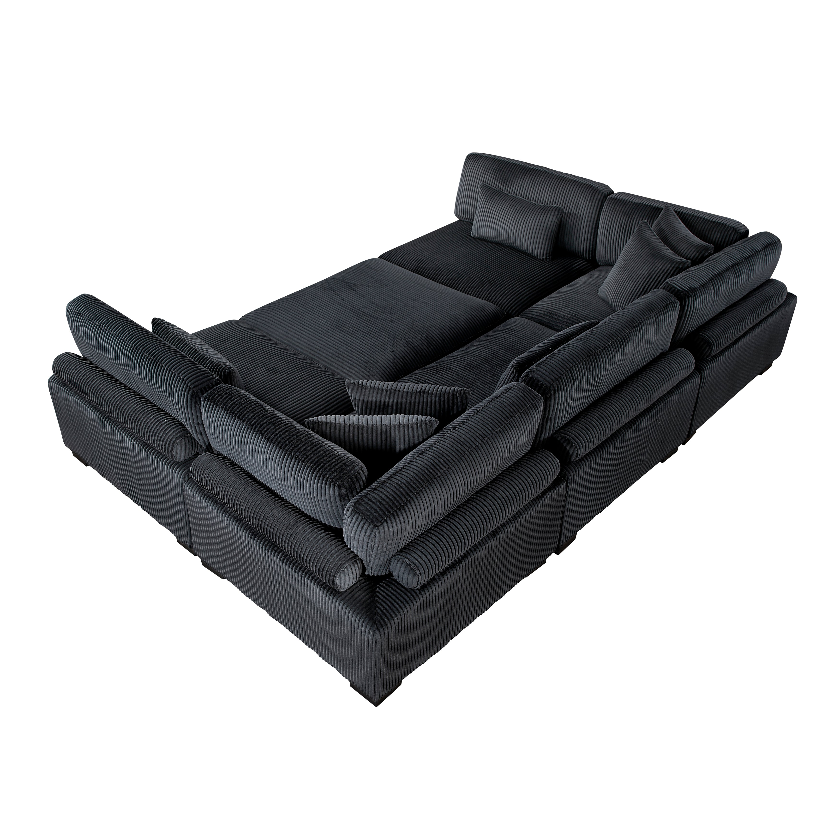 8555BK*6OT (6)6-PIECE MODULAR SECTIONAL WITH OTTOMAN - 8555BK*6OT