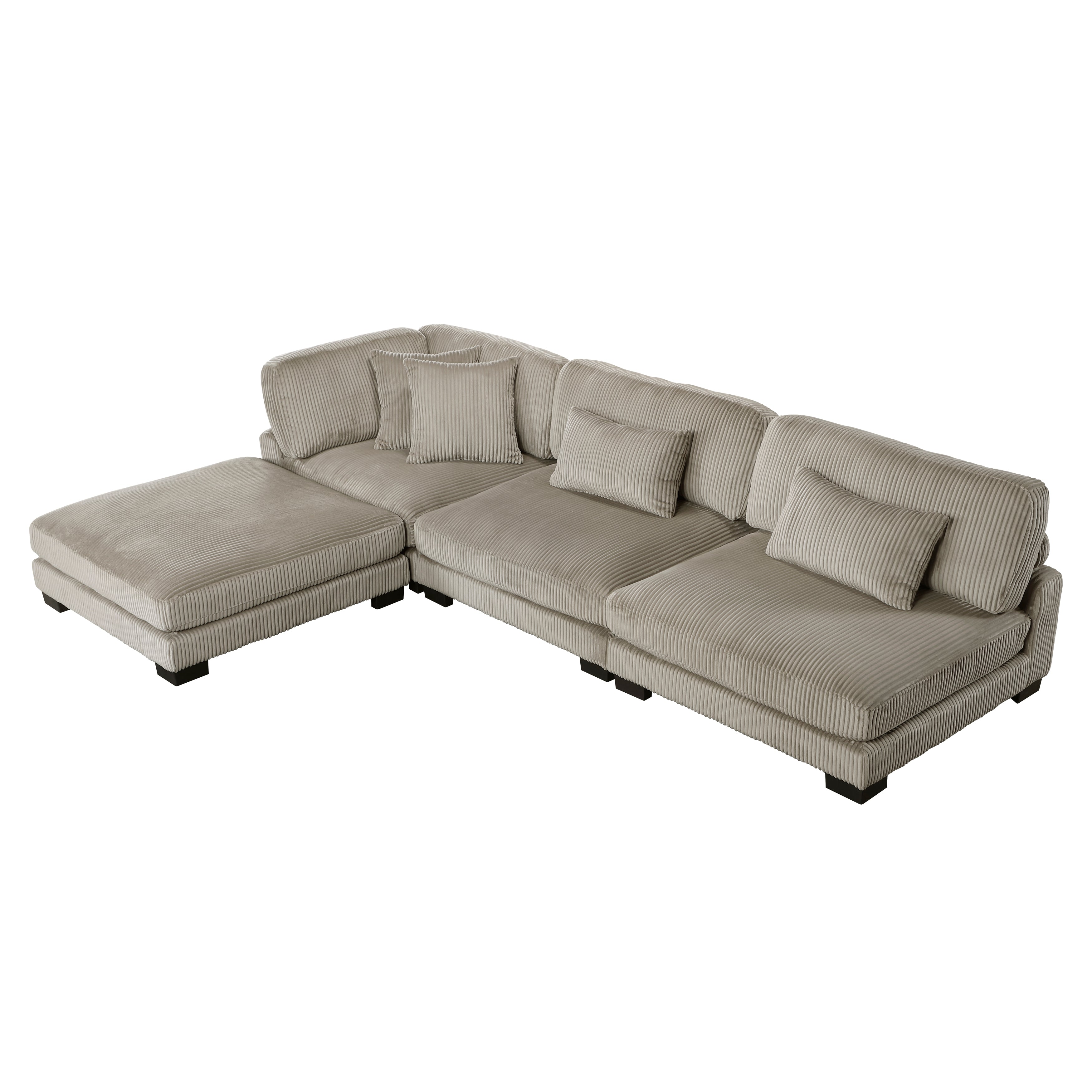 8555GB*2AC1CROT (4)4-Piece Modular Sectional with Ottoman - 8555GB*2AC1CROT
