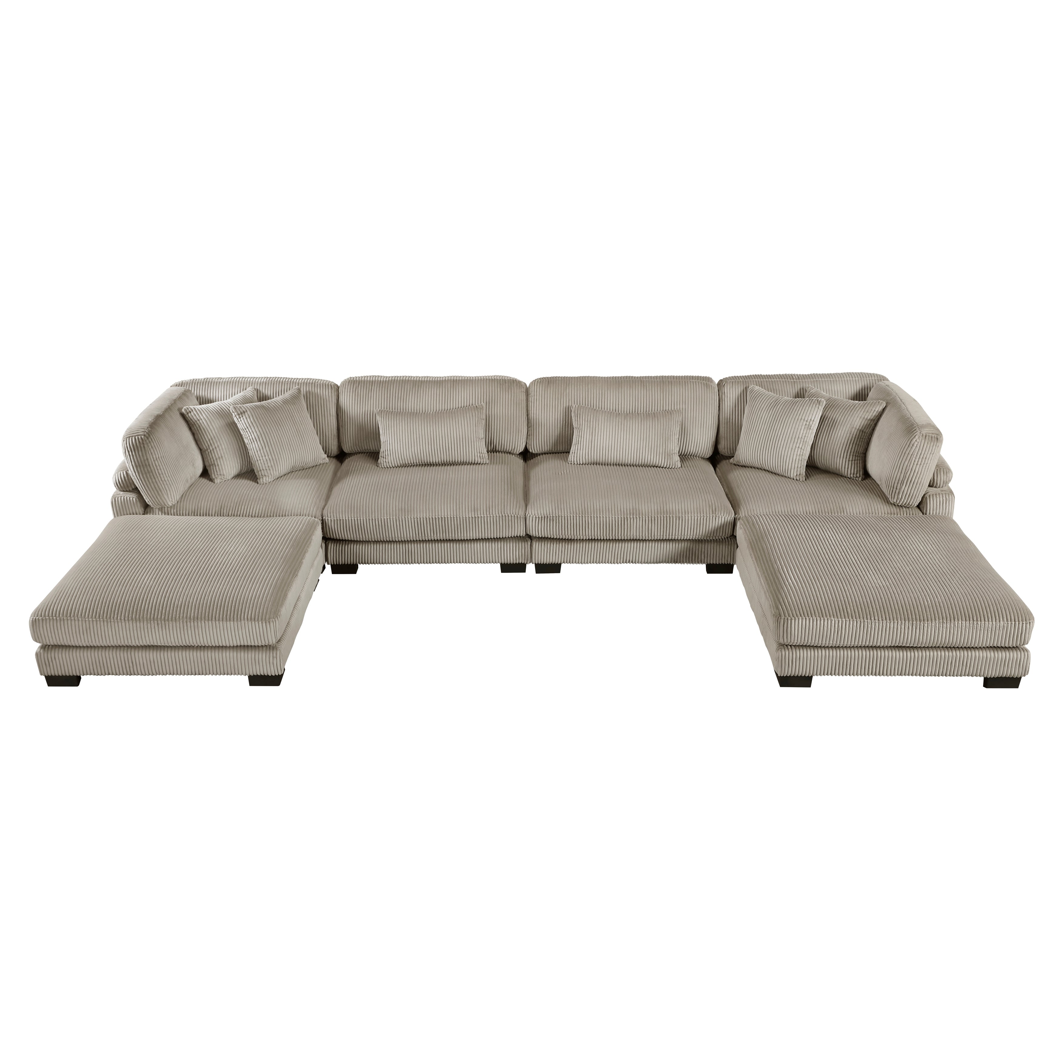 8555GB*2CR2AC2OT (6)6-Piece Modular Sectional with Ottomans - 8555GB*2CR2AC2OT