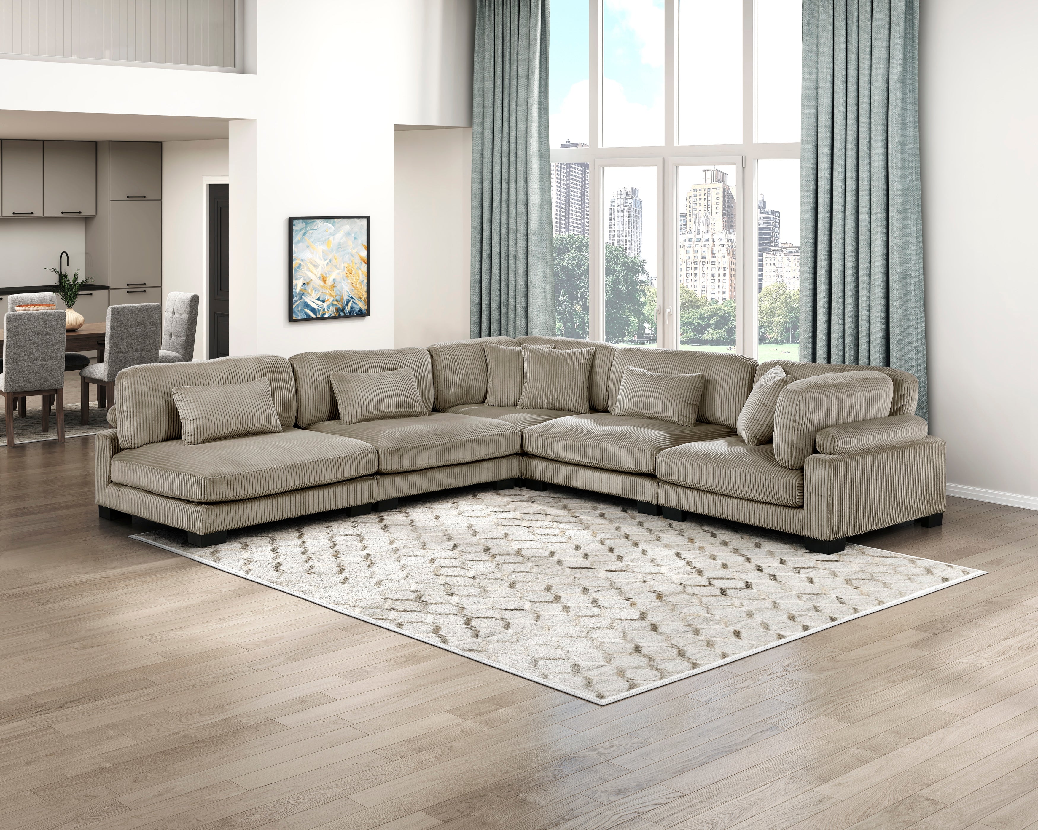 8555GB*5SC (5)5-Piece Modular Sectional - 8555GB*5SC