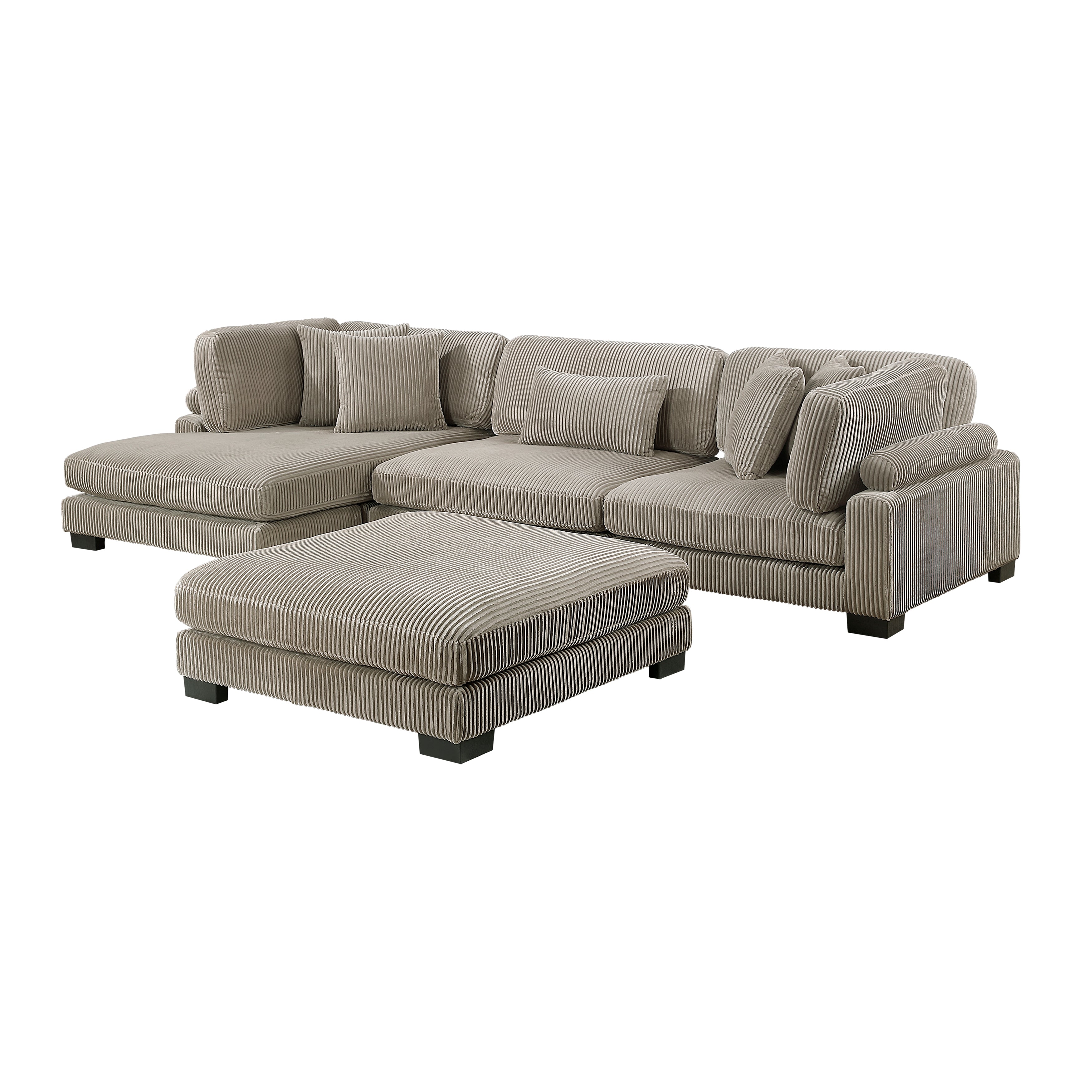 8555GB*CRACVCOT (4)4-Piece Modular Sectional with Reversible Chaise and Ottoman - 8555GB*CRACVCOT