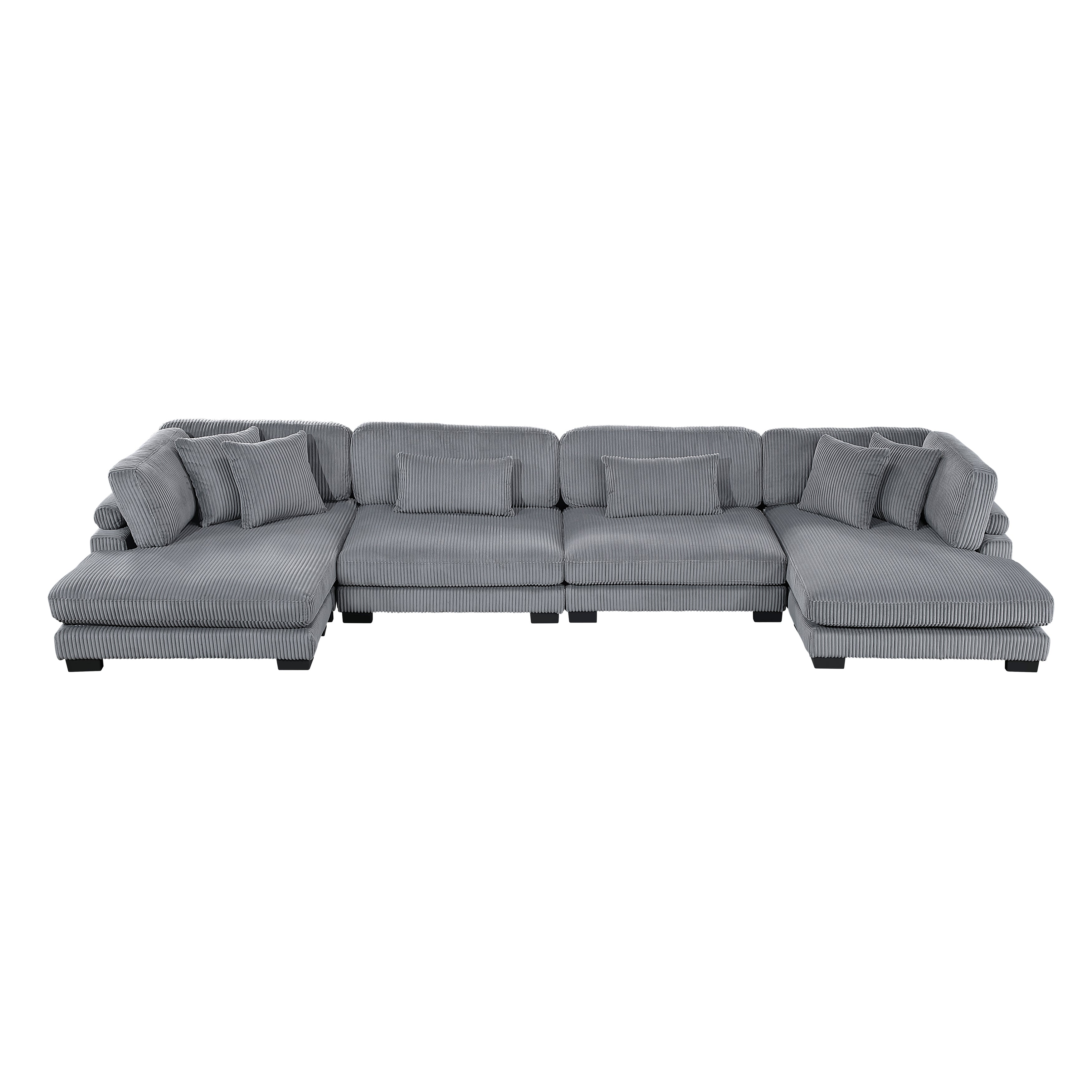 8555GY*2AC2VC (4)4-Piece Modular Sectional with Reversible Chaise - 8555GY*2AC2VC