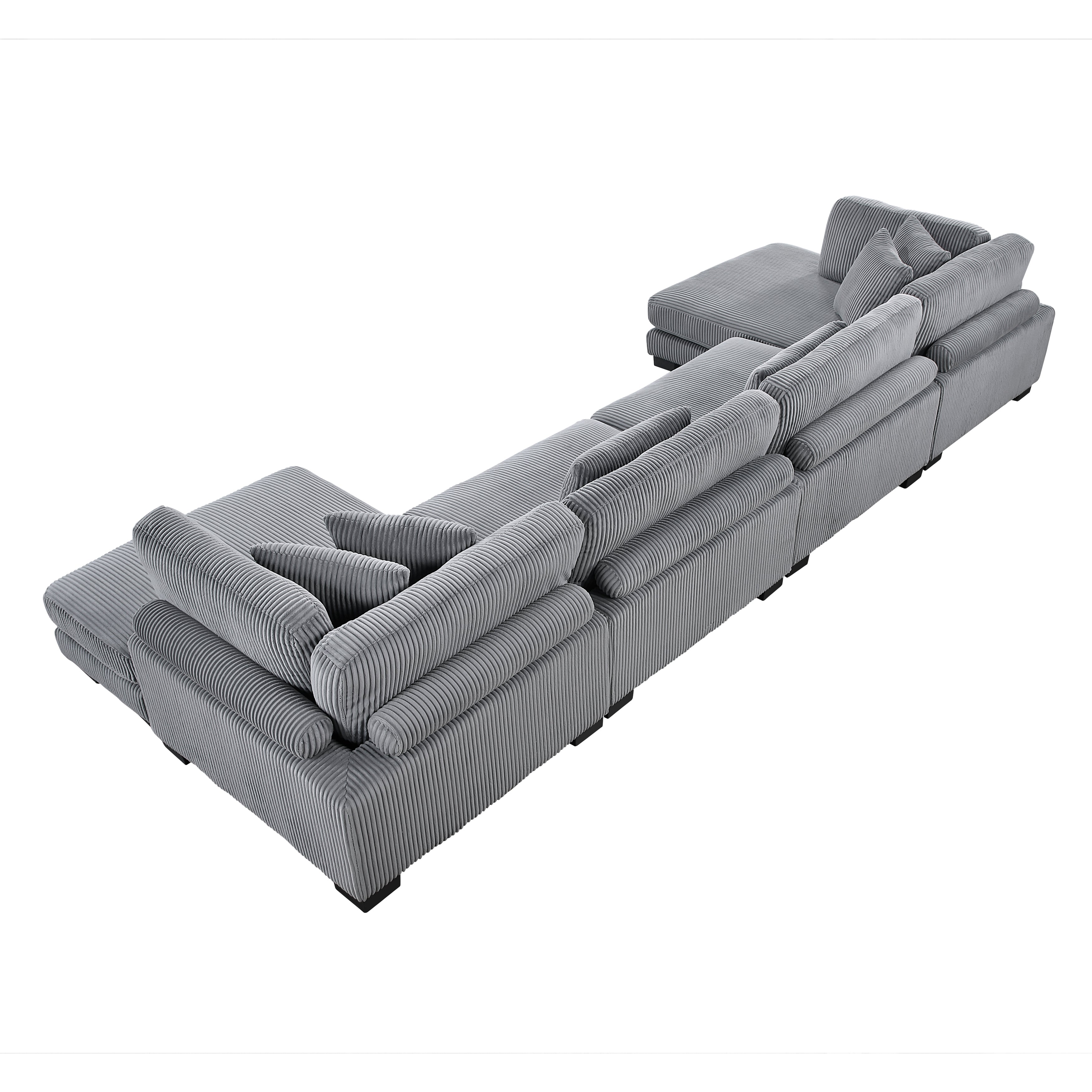 8555GY*2AC2VC (4)4-Piece Modular Sectional with Reversible Chaise - 8555GY*2AC2VC