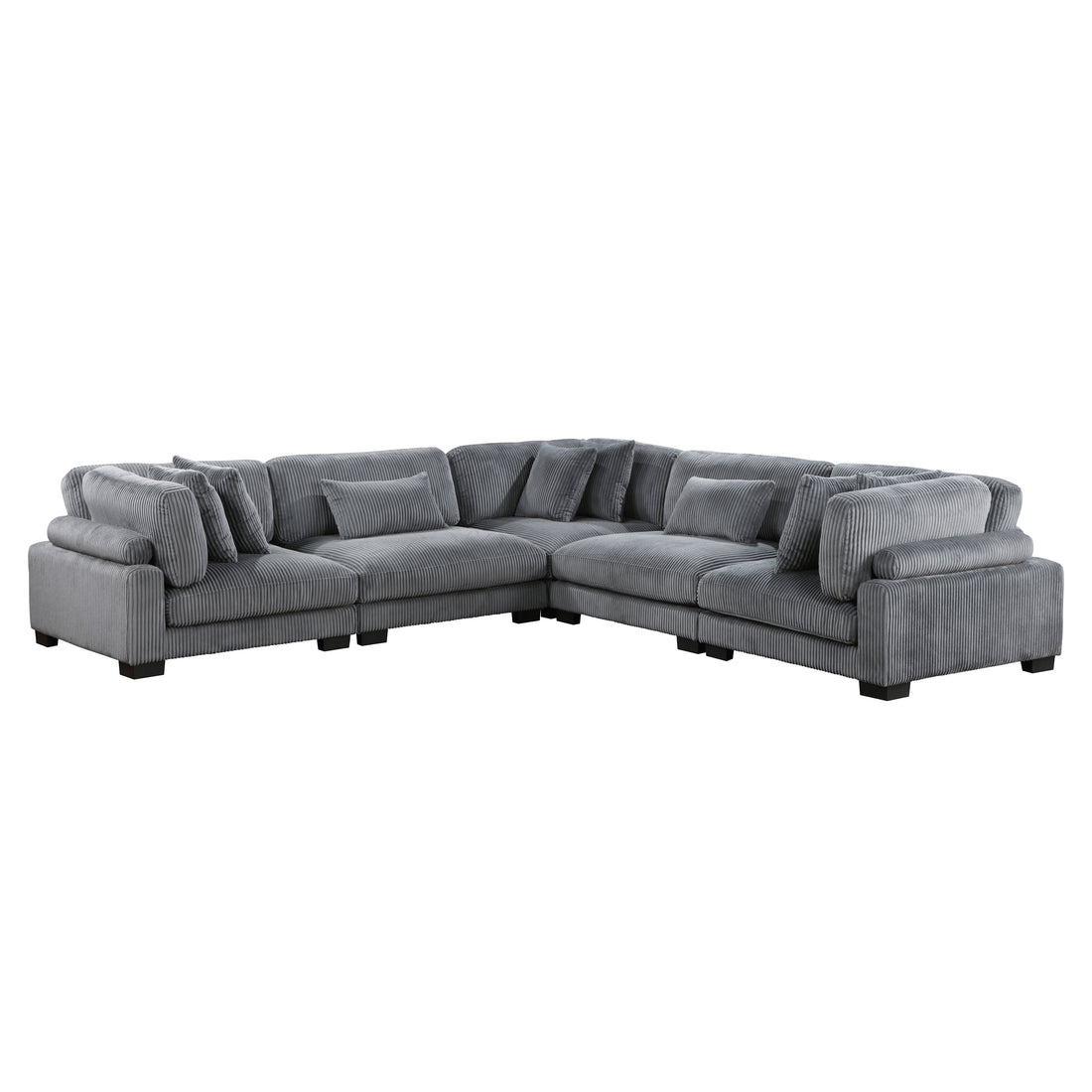 8555GY*2AC3CR (5)5-Piece Modular Sectional - 8555GY*2AC3CR