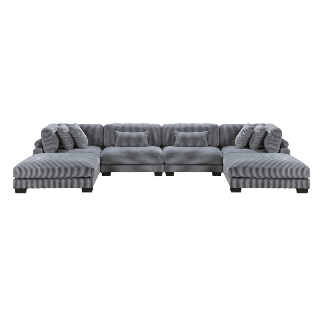 8555GY*2CR2AC2OT (6)6-Piece Modular Sectional with Ottomans - 8555GY*2CR2AC2OT