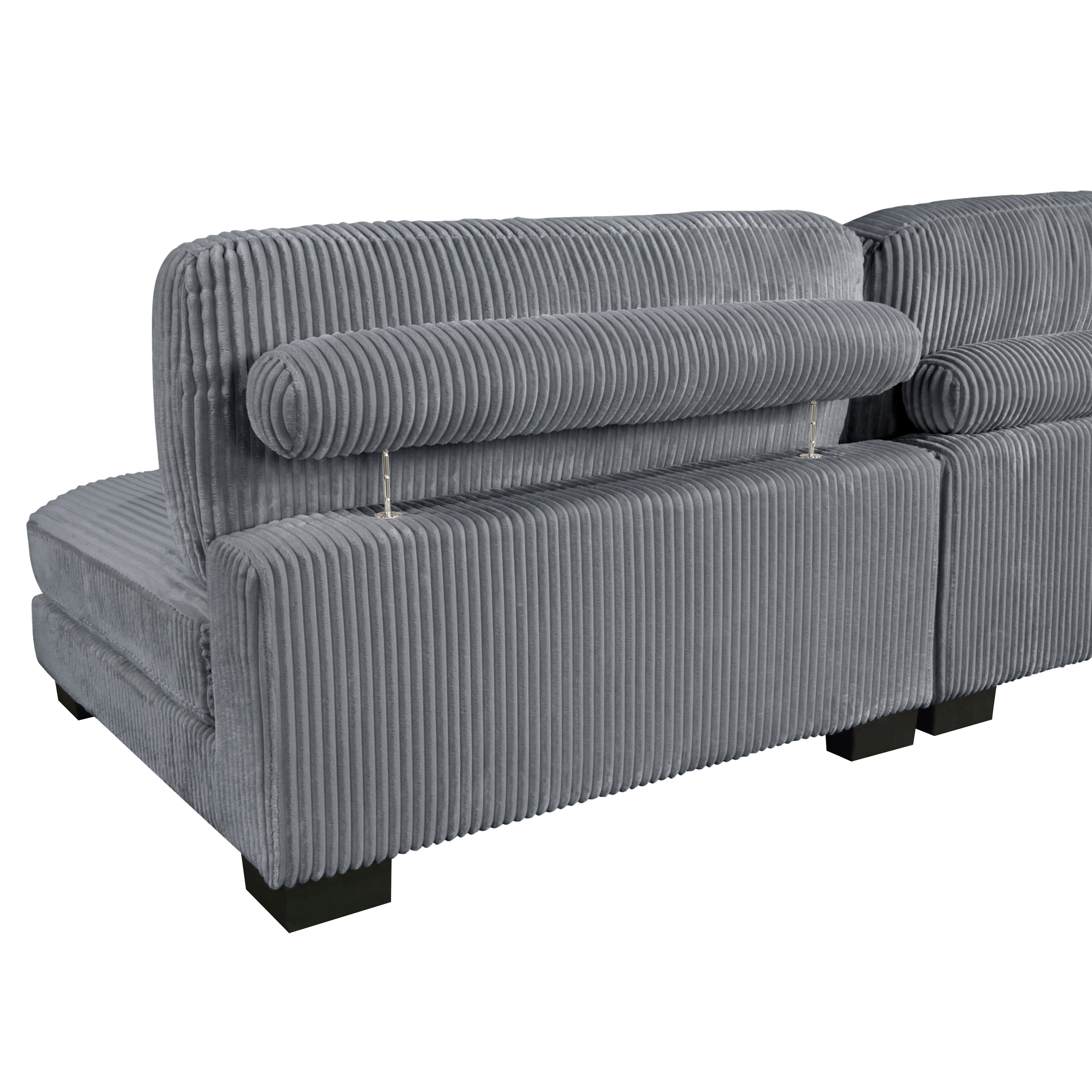 8555GY*2CR2AC2OT (6)6-Piece Modular Sectional with Ottomans - 8555GY*2CR2AC2OT