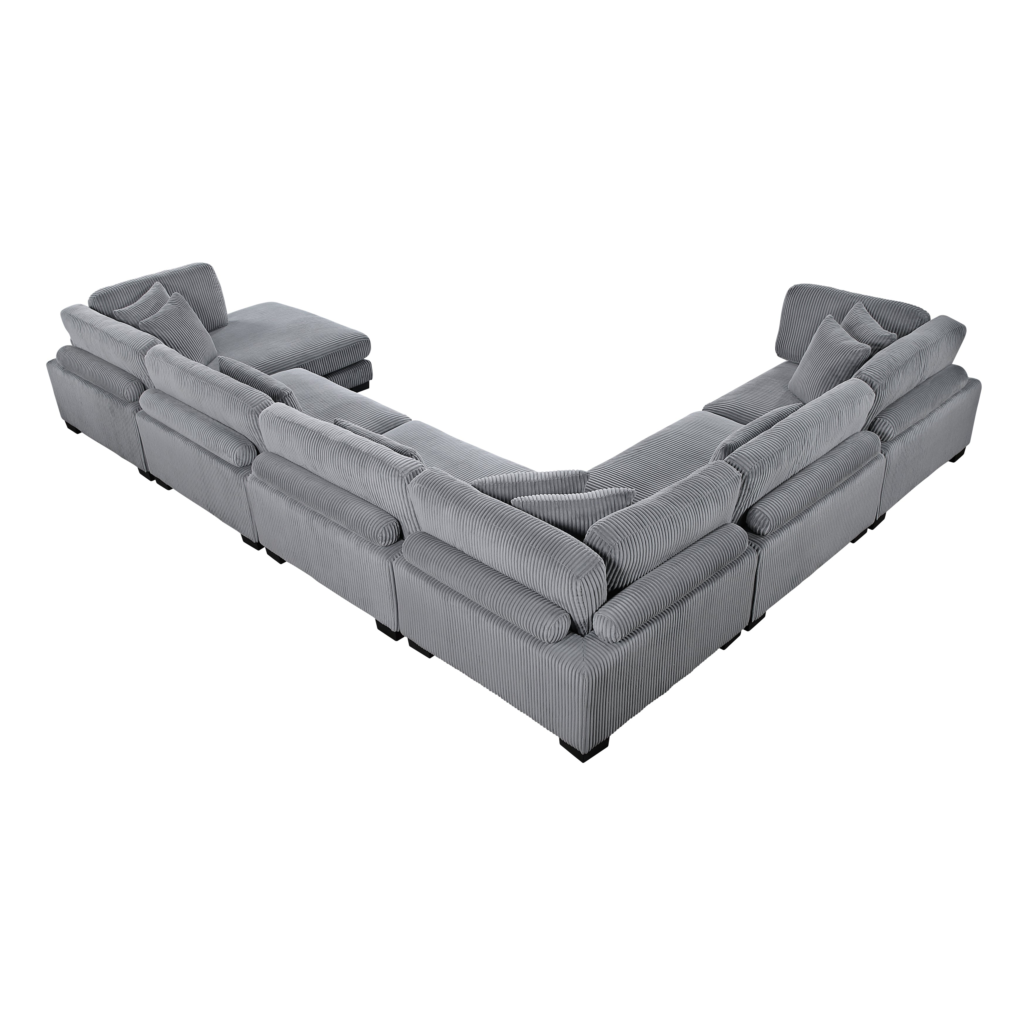 8555GY*2CR3ACVC (6)6-Piece Modular Sectional with Reversible Chaise - 8555GY*2CR3ACVC