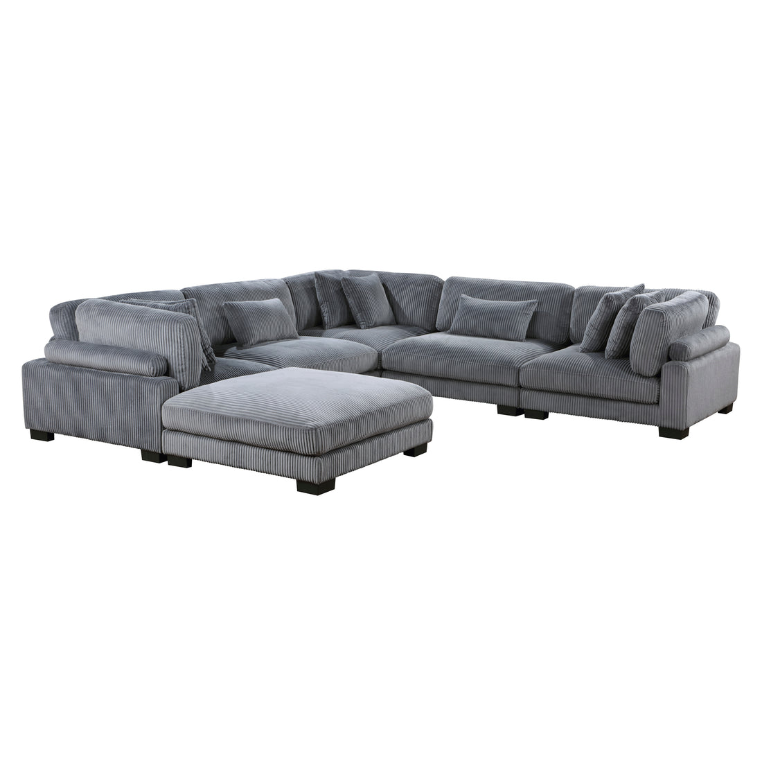8555GY*3CR2ACOT (6)6-Piece Modular Sectional with Ottoman - 8555GY*3CR2ACOT