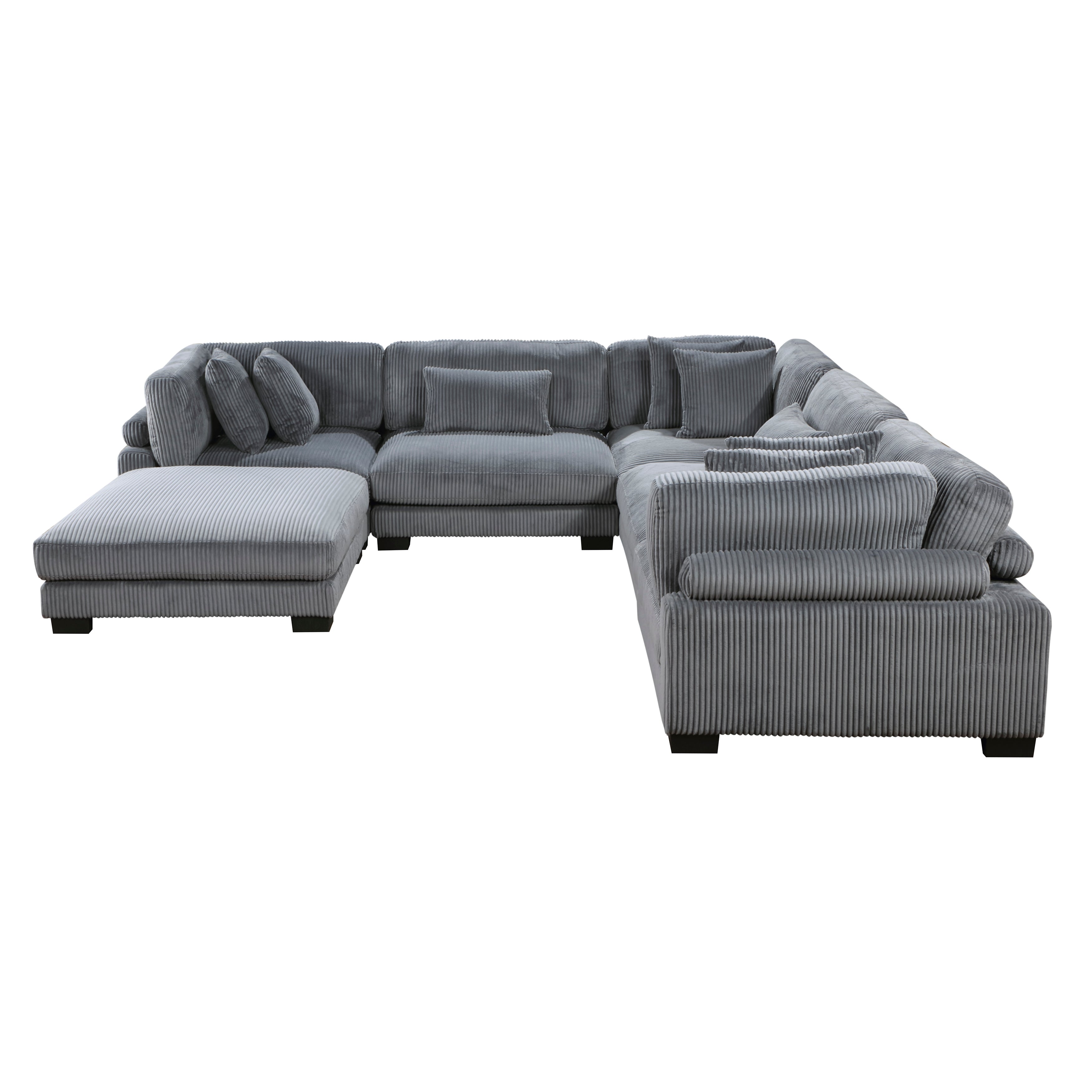8555GY*3CR2ACOT (6)6-Piece Modular Sectional with Ottoman - 8555GY*3CR2ACOT