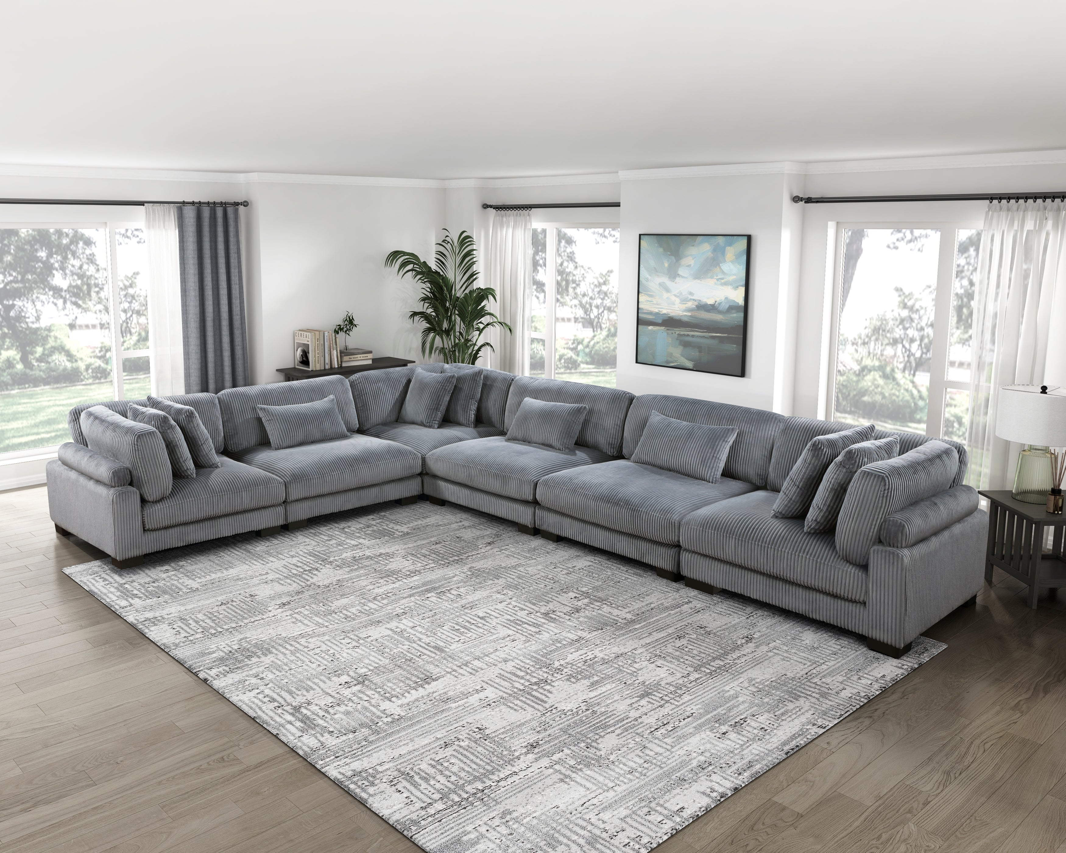 8555GY*3CR3AC (6)6-Piece Modular Sectional - 8555GY*3CR3AC