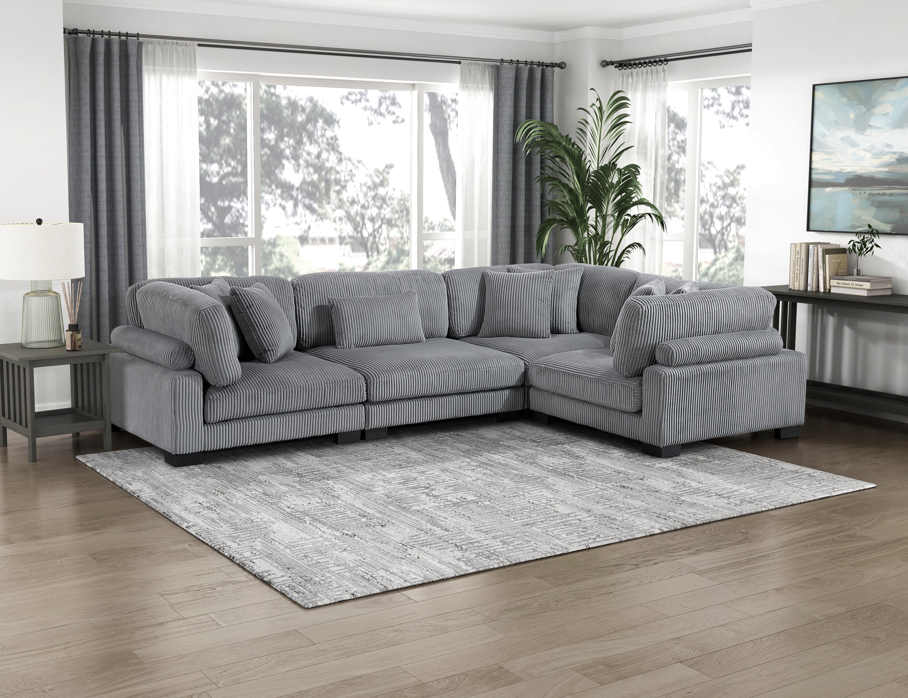 8555GY*3CRAC (4)4-Piece Modular Sectional - 8555GY*3CRAC