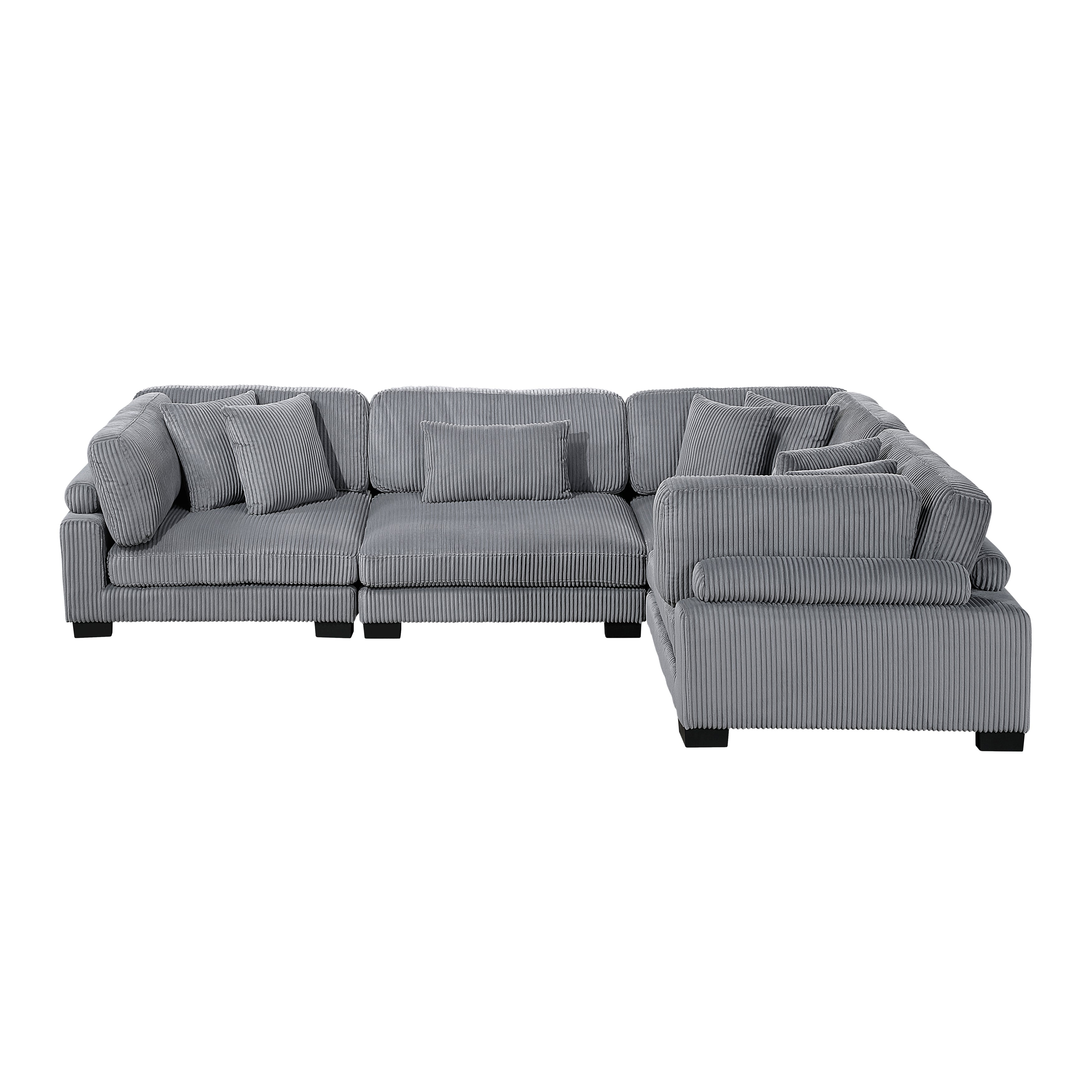 8555GY*3CRAC (4)4-Piece Modular Sectional - 8555GY*3CRAC