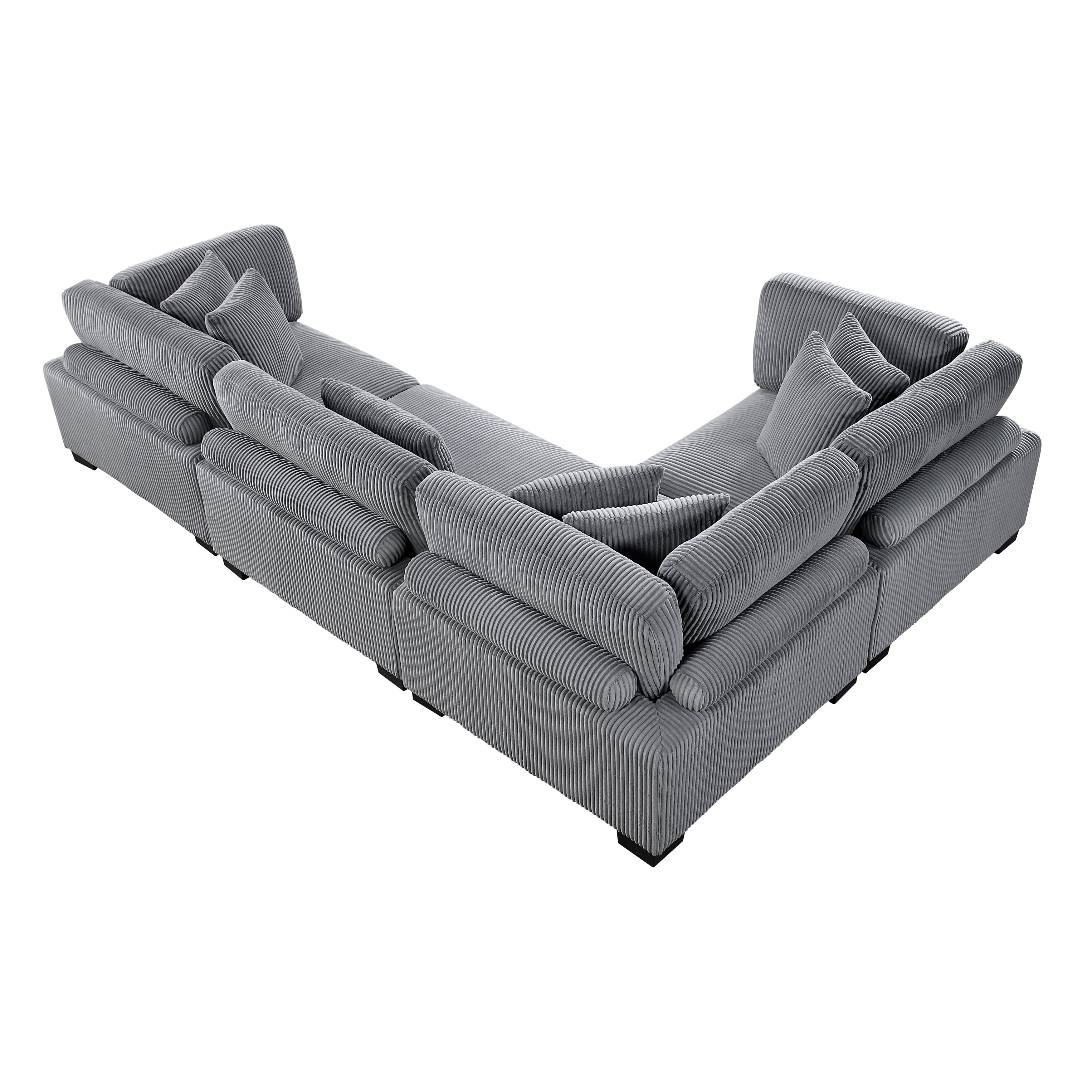8555GY*3CRAC (4)4-Piece Modular Sectional - 8555GY*3CRAC