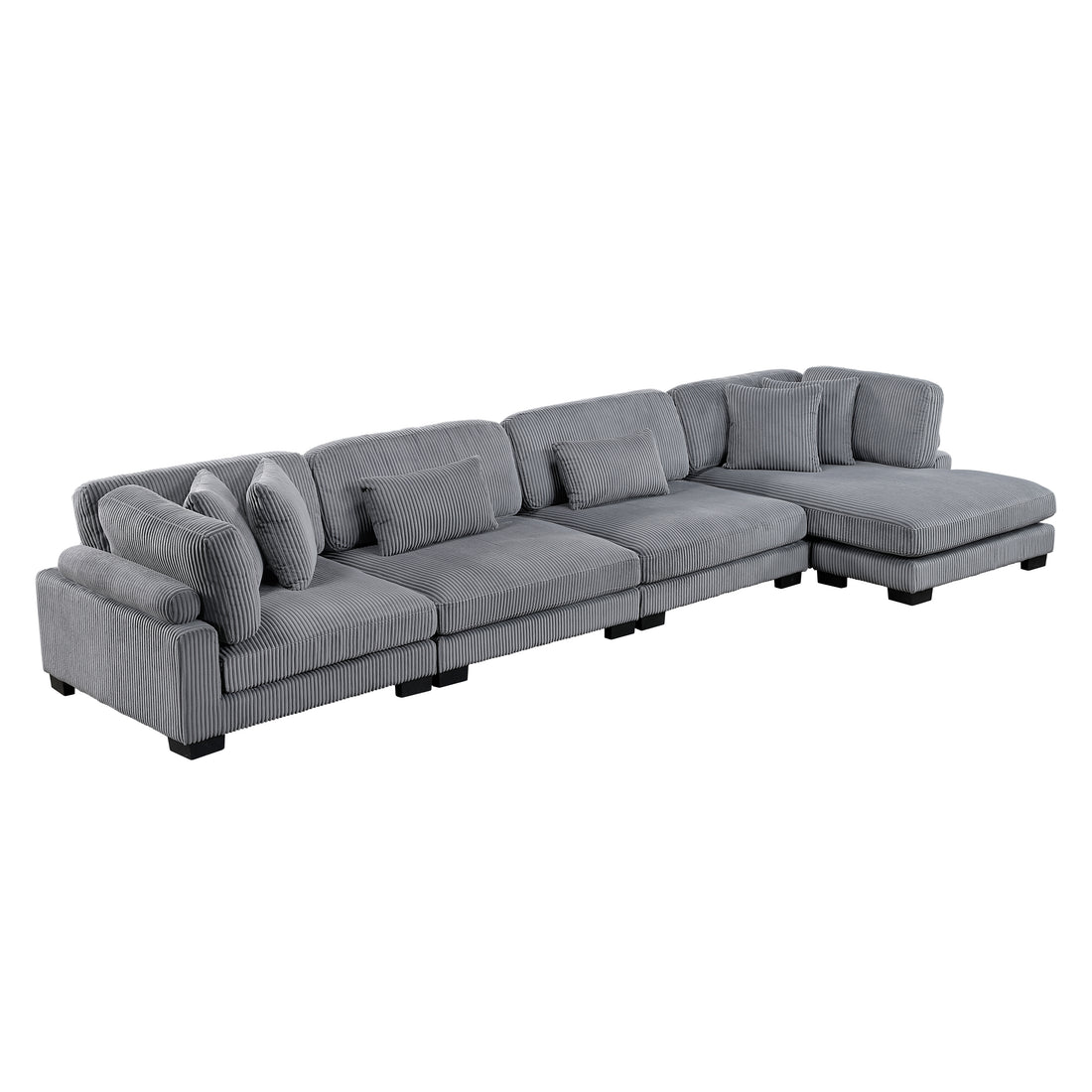 8555GY*CR2ACVC (4)4-Piece Modular Sectional with Reversible Chaise - 8555GY*CR2ACVC