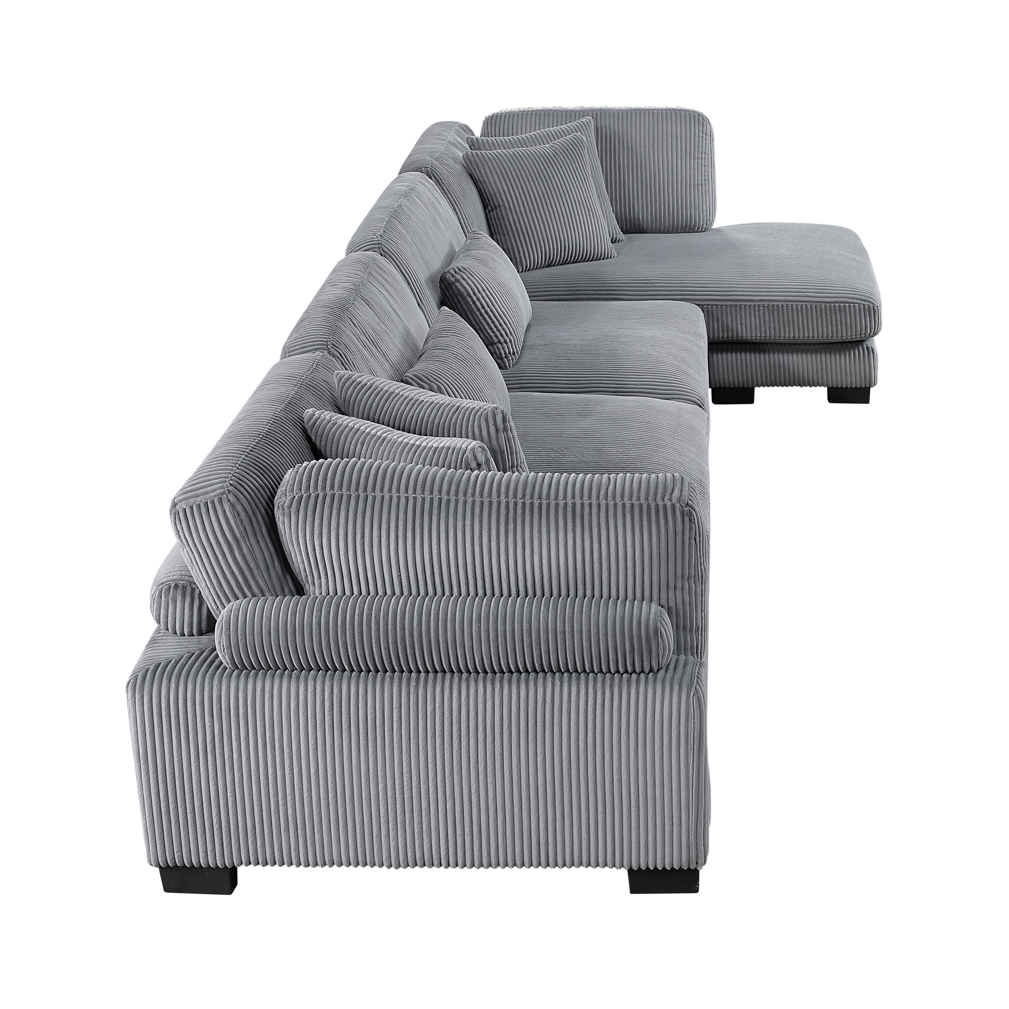 8555GY*CR2ACVC (4)4-Piece Modular Sectional with Reversible Chaise - 8555GY*CR2ACVC