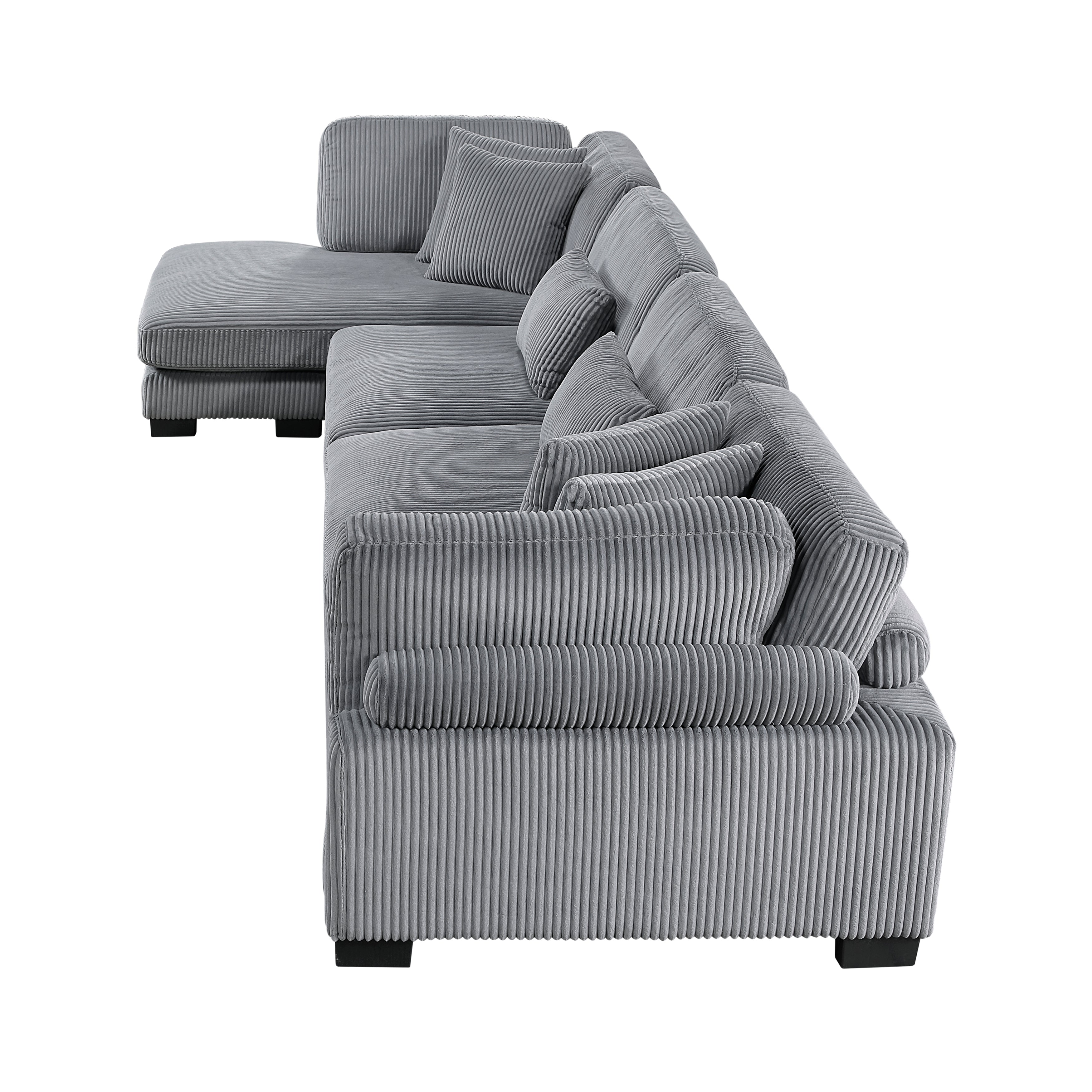 8555GY*CR2ACVC (4)4-Piece Modular Sectional with Reversible Chaise - 8555GY*CR2ACVC