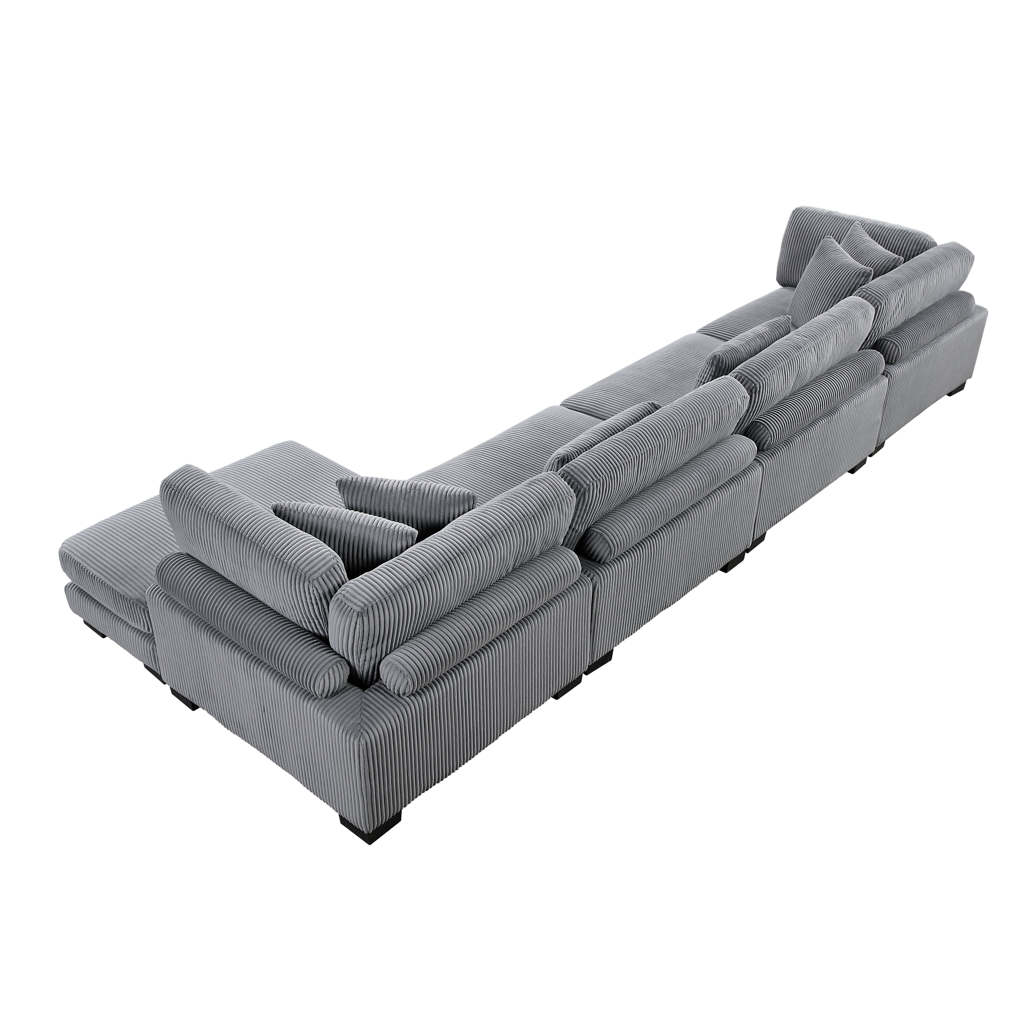 8555GY*CR2ACVC (4)4-Piece Modular Sectional with Reversible Chaise - 8555GY*CR2ACVC