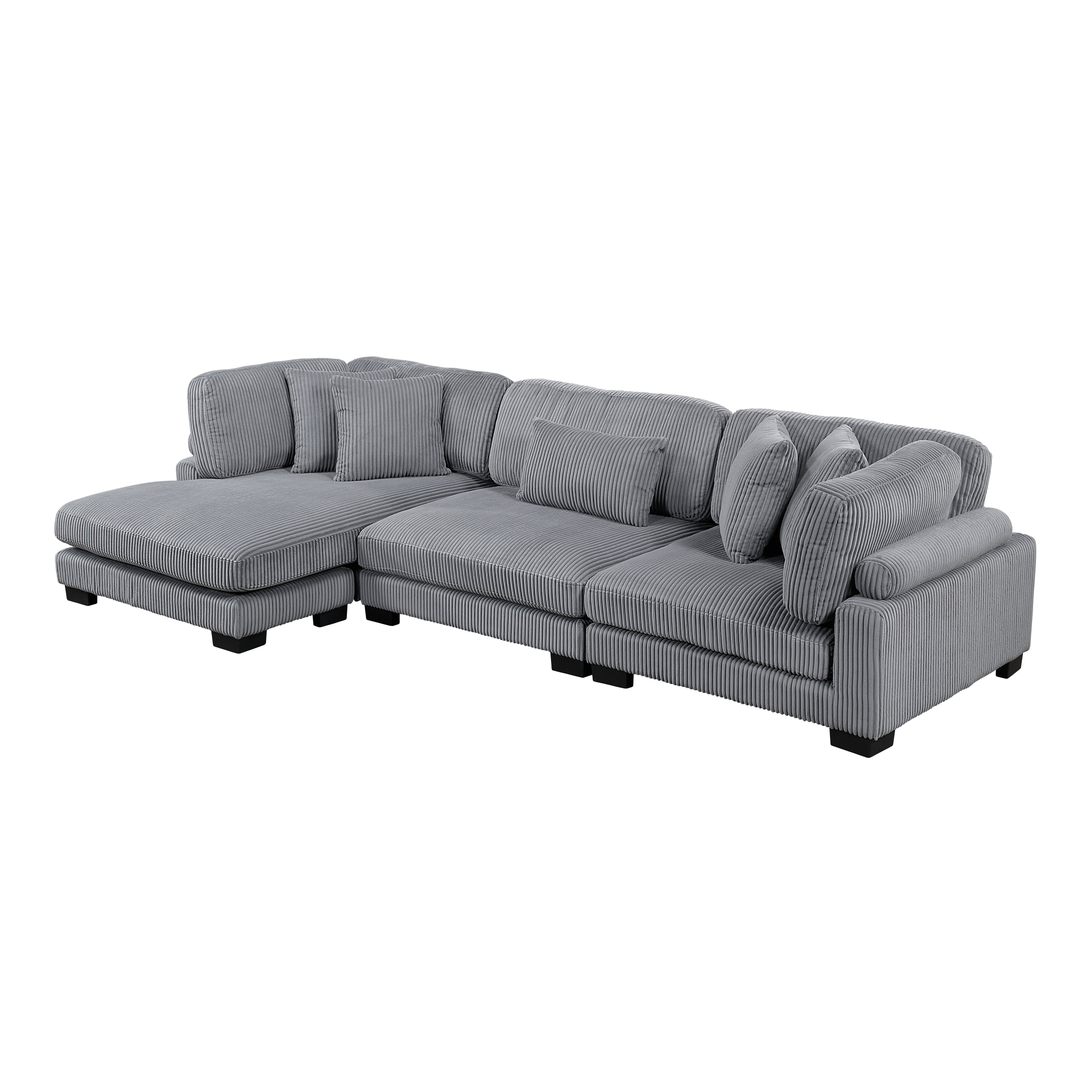 8555GY*CRACVC (3)3-Piece Modular Sectional with Reversible Chaise - 8555GY*CRACVC