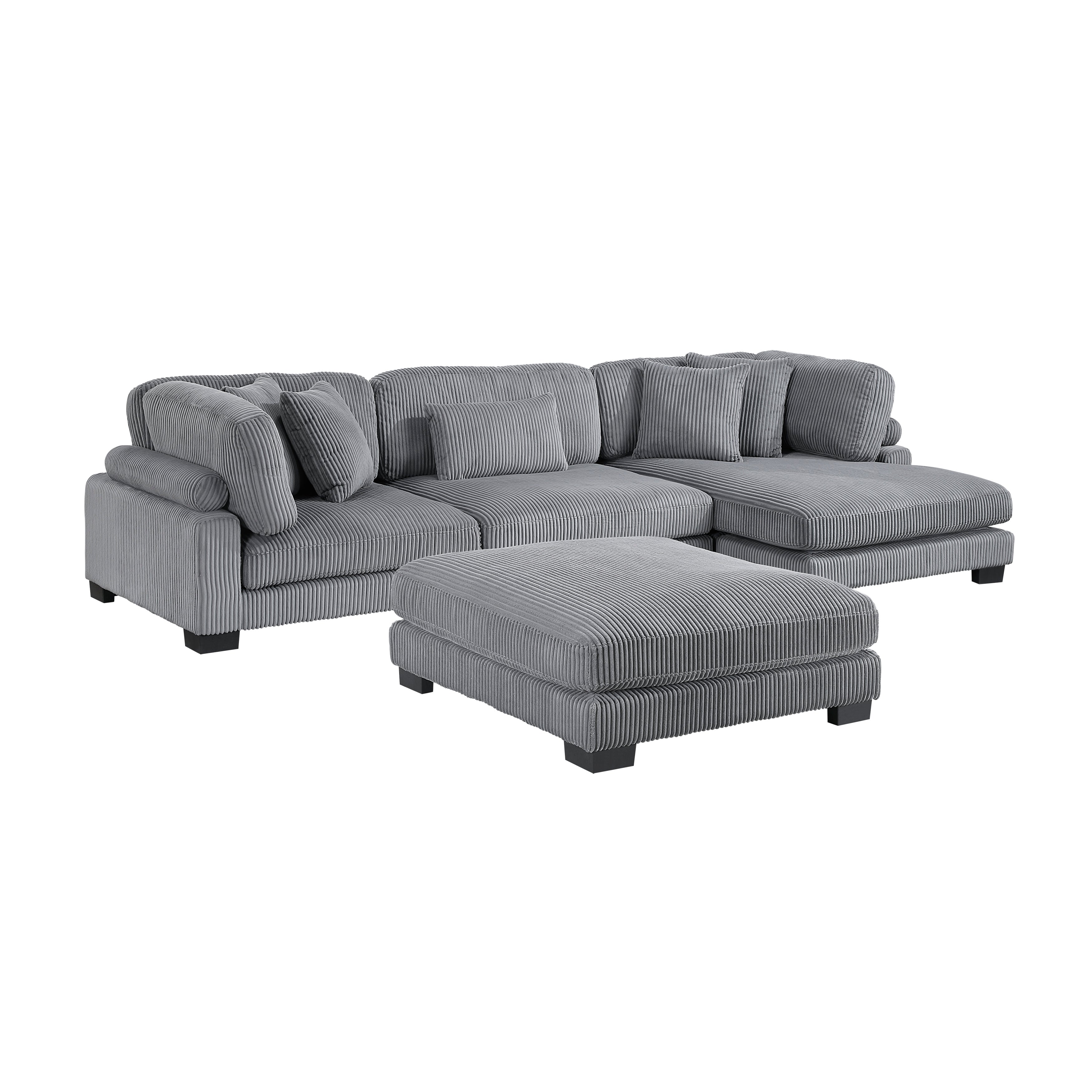 8555GY*CRACVCOT (4)4-Piece Modular Sectional with Reversible Chaise and Ottoman - 8555GY*CRACVCOT