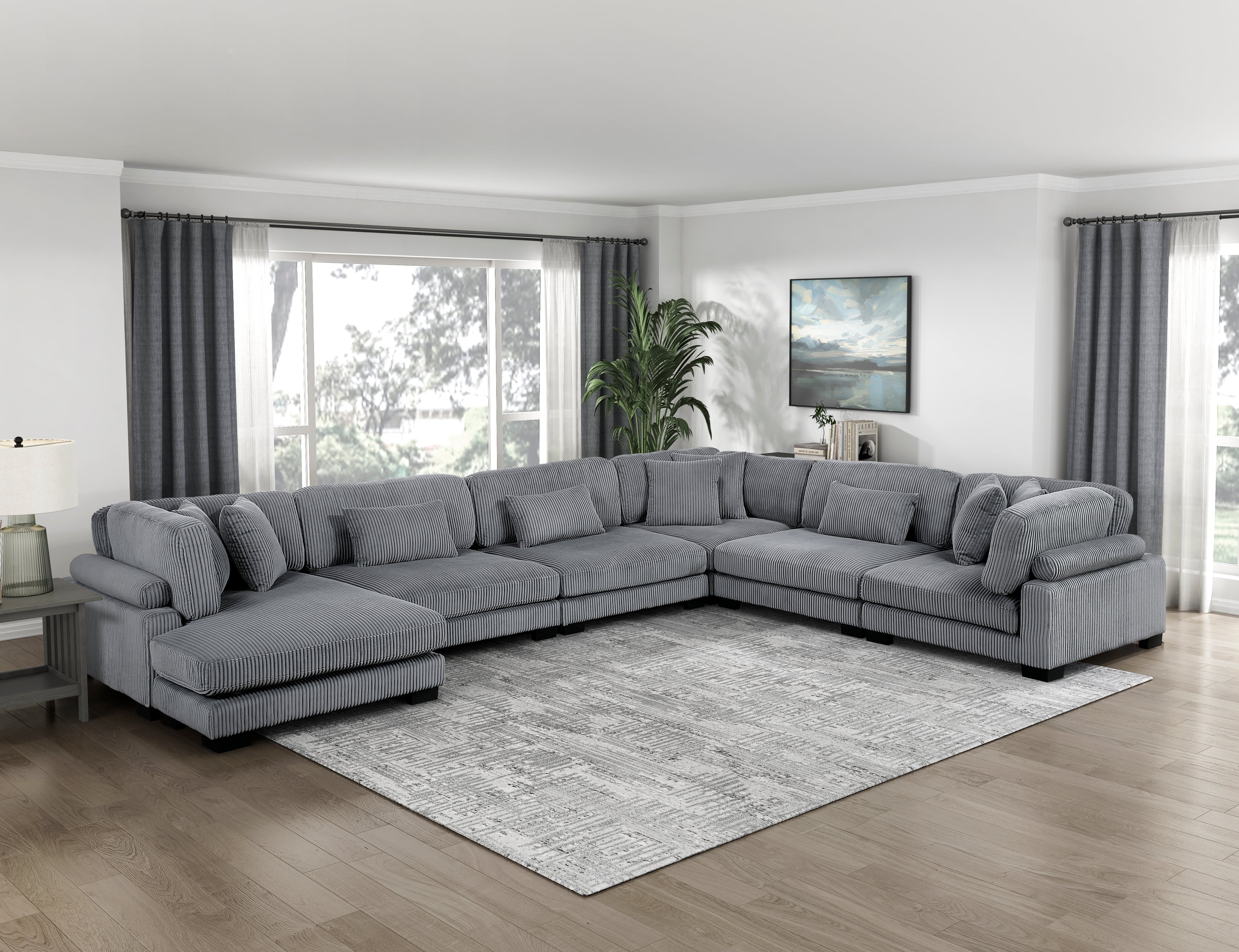 8555GY-VC Reversible Chaise - 8555GY-VC