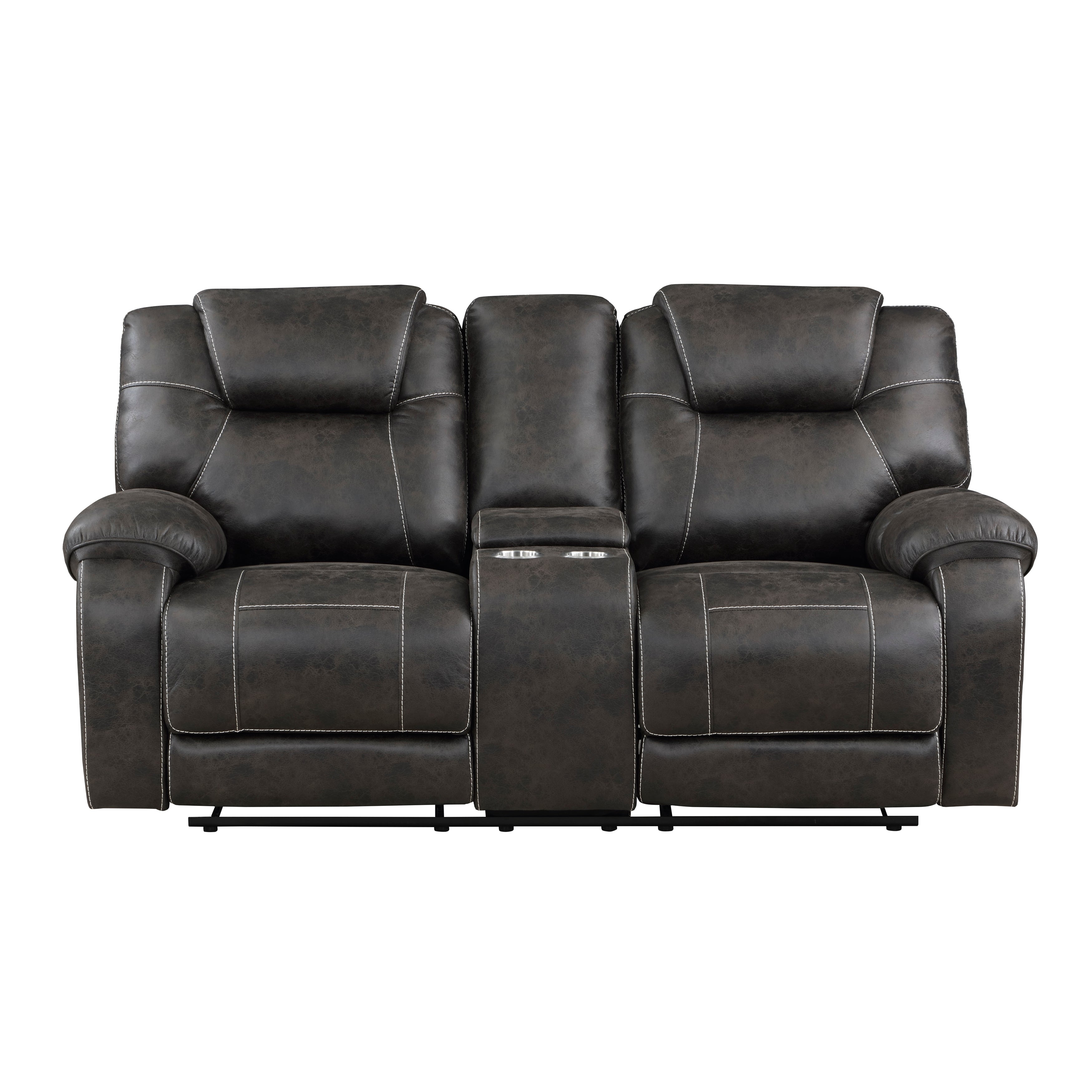 Gainesville Chocolate Microfiber Double Reclining Living Room Set from Homelegance - Luna Furniture