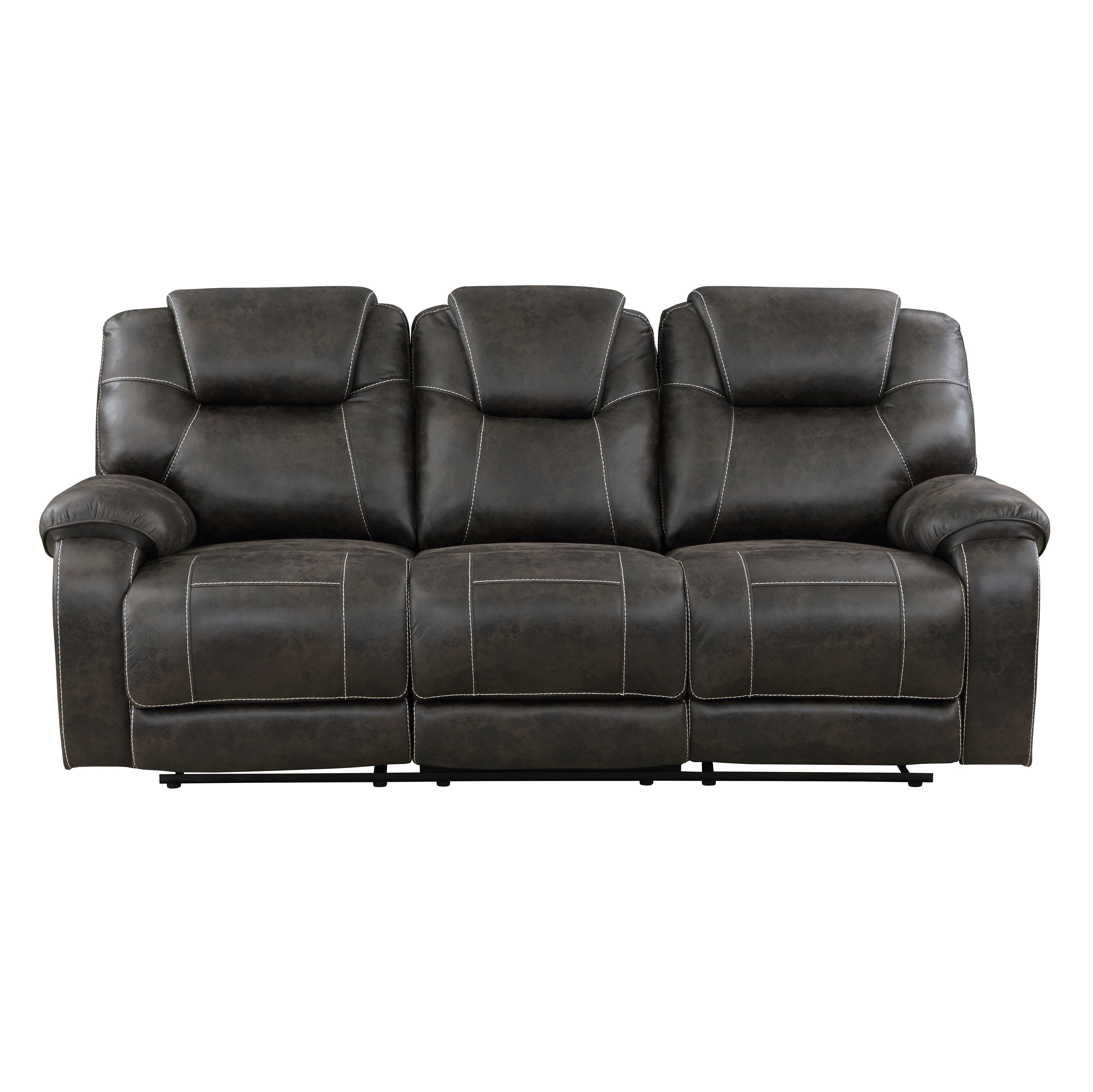 Gainesville Chocolate Microfiber Double Reclining Living Room Set from Homelegance - Luna Furniture