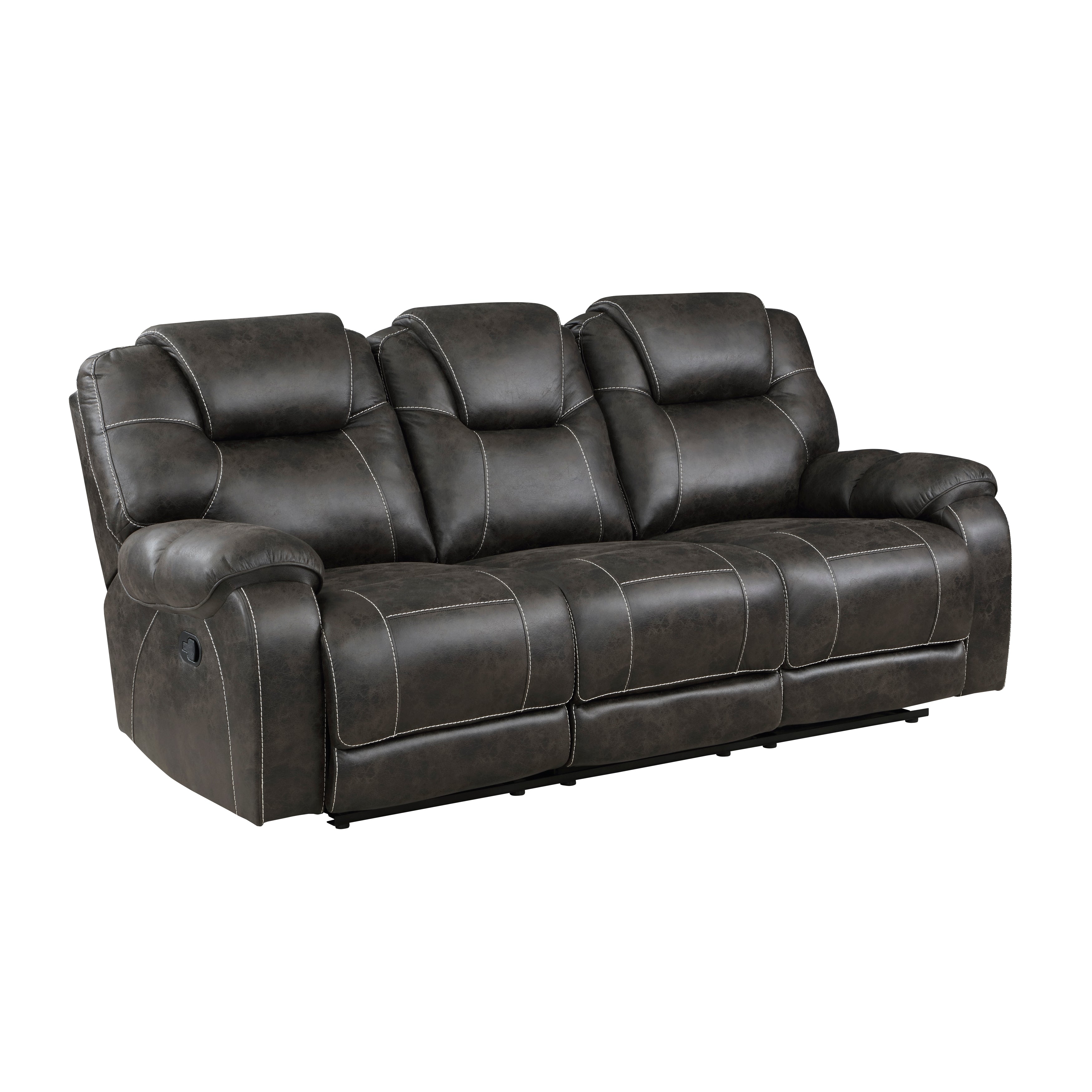 Gainesville Chocolate Microfiber Double Reclining Living Room Set from Homelegance - Luna Furniture