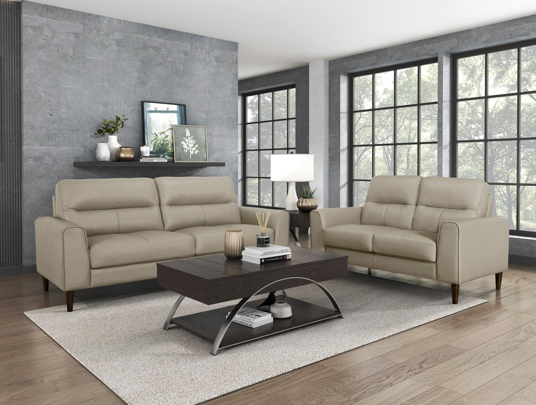 Lewes Latte Leather Living Room Set from Homelegance - Luna Furniture