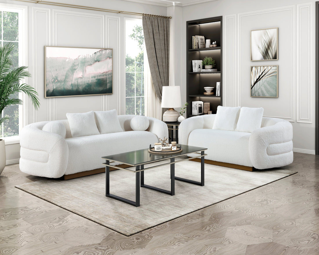 Novella White Living Room Set from Homelegance - Luna Furniture