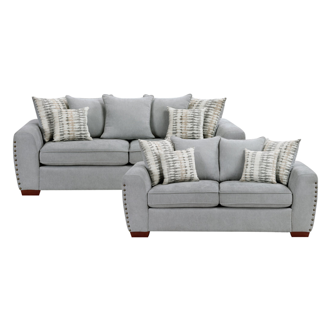 8579GY*2 2pc Set: Sofa, Love - 8579GY*2