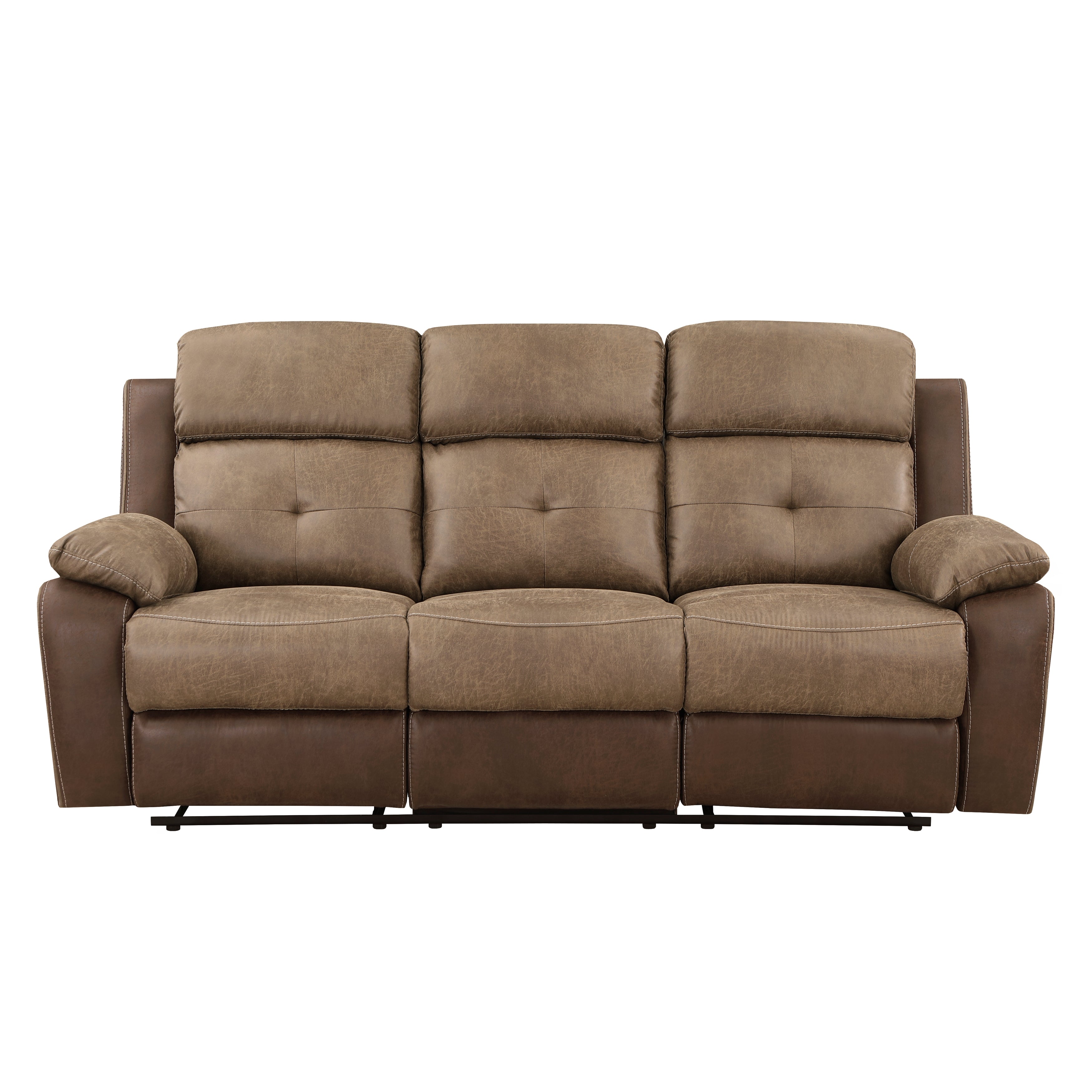 Glendale Brown Microfiber Double Reclining Living Room Set from Homelegance - Luna Furniture
