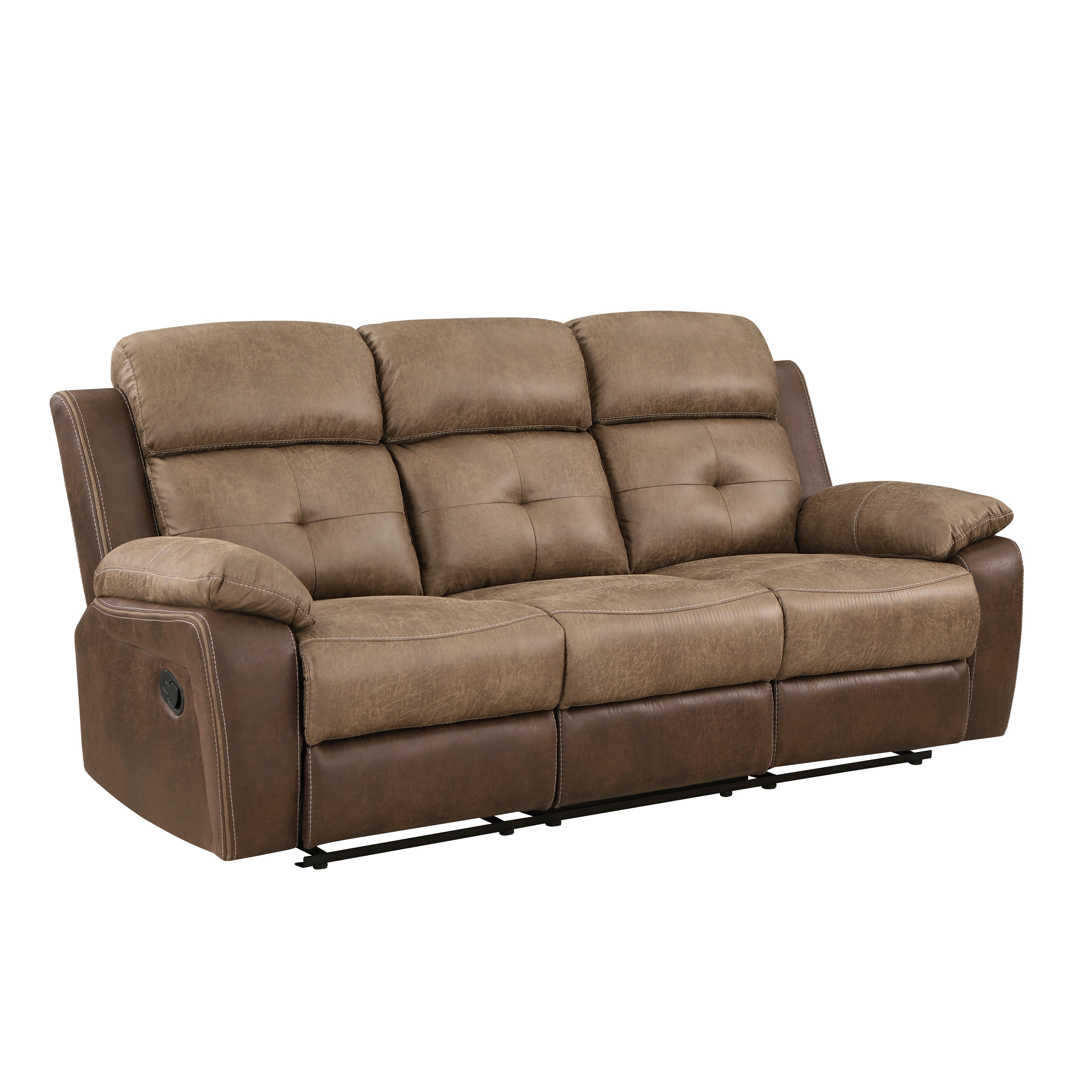 Glendale Brown Microfiber Double Reclining Living Room Set from Homelegance - Luna Furniture