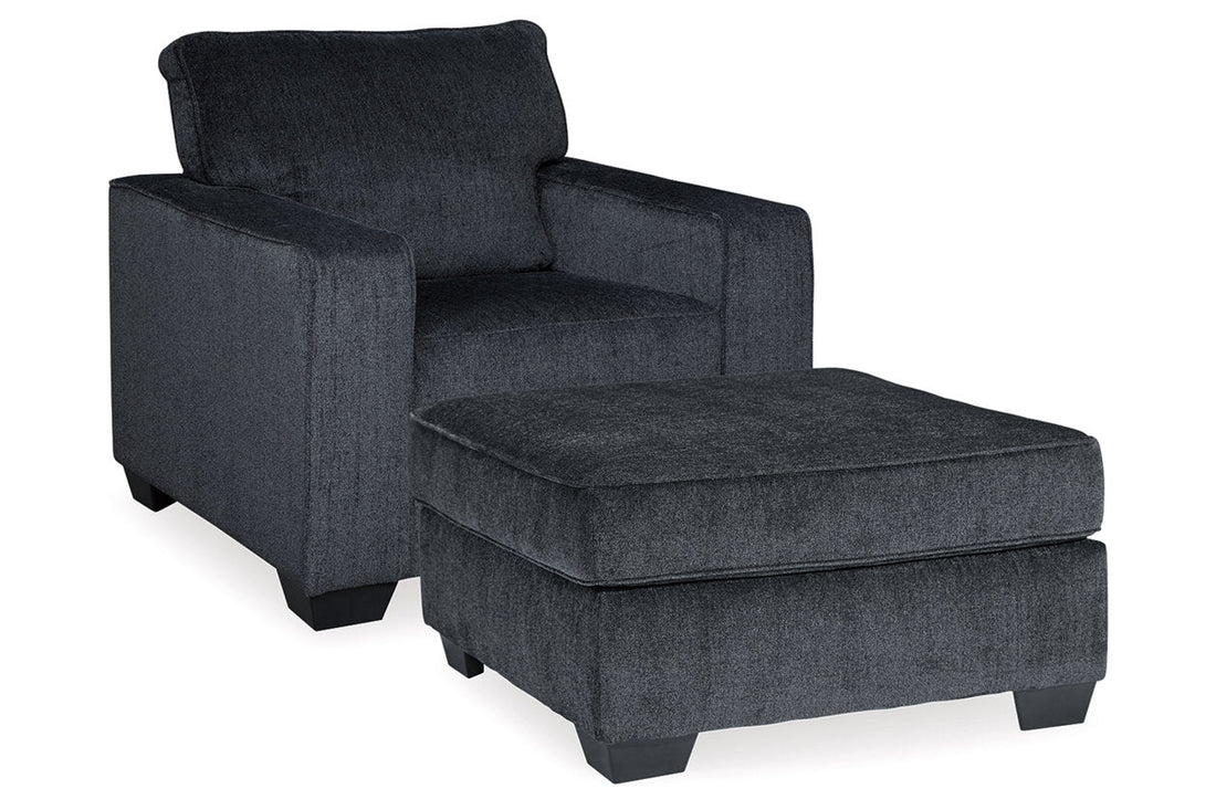 Altari Slate Chair and Ottoman - Ashley - Luna Furniture