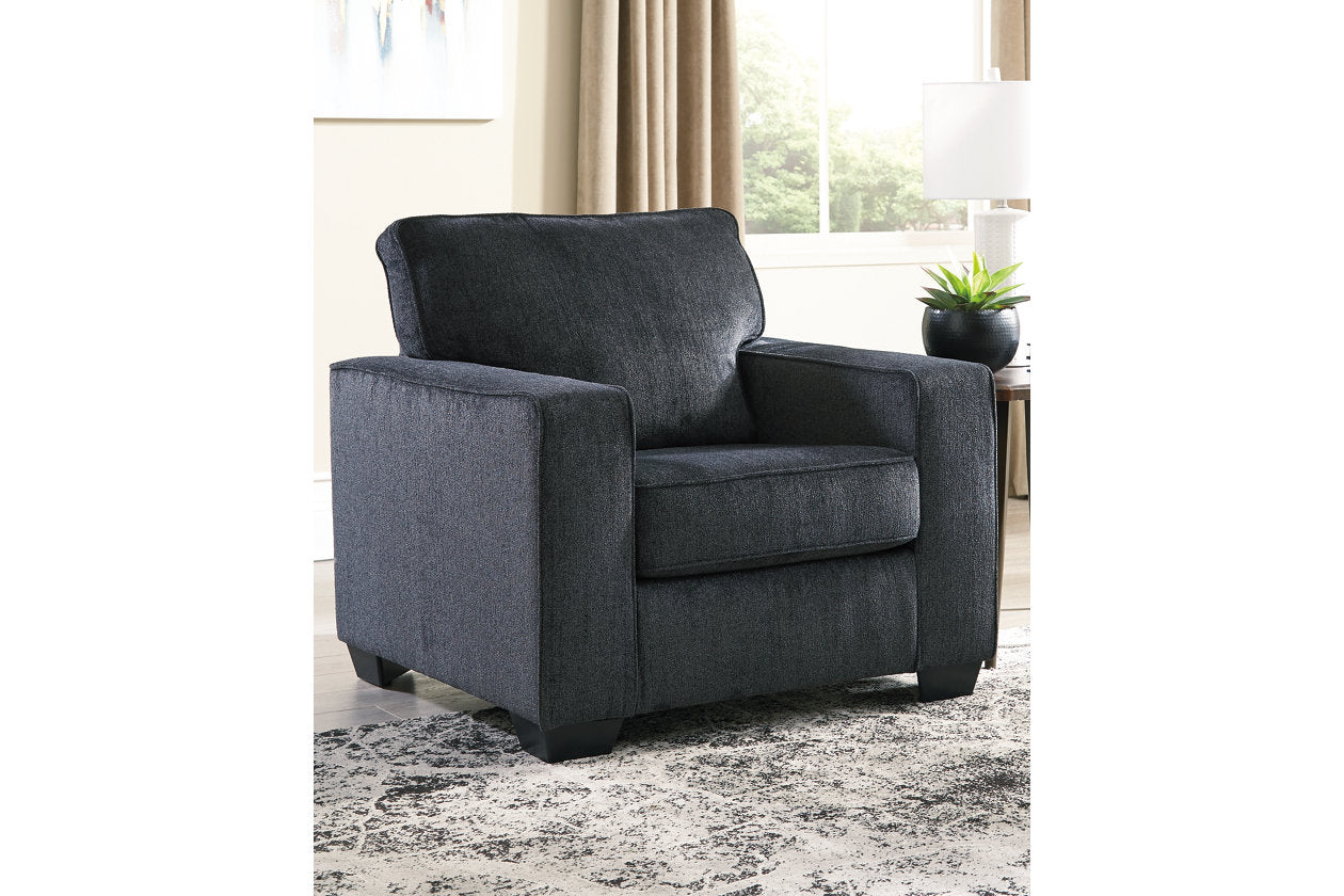 Altari Slate Chair and Ottoman - Ashley - Luna Furniture