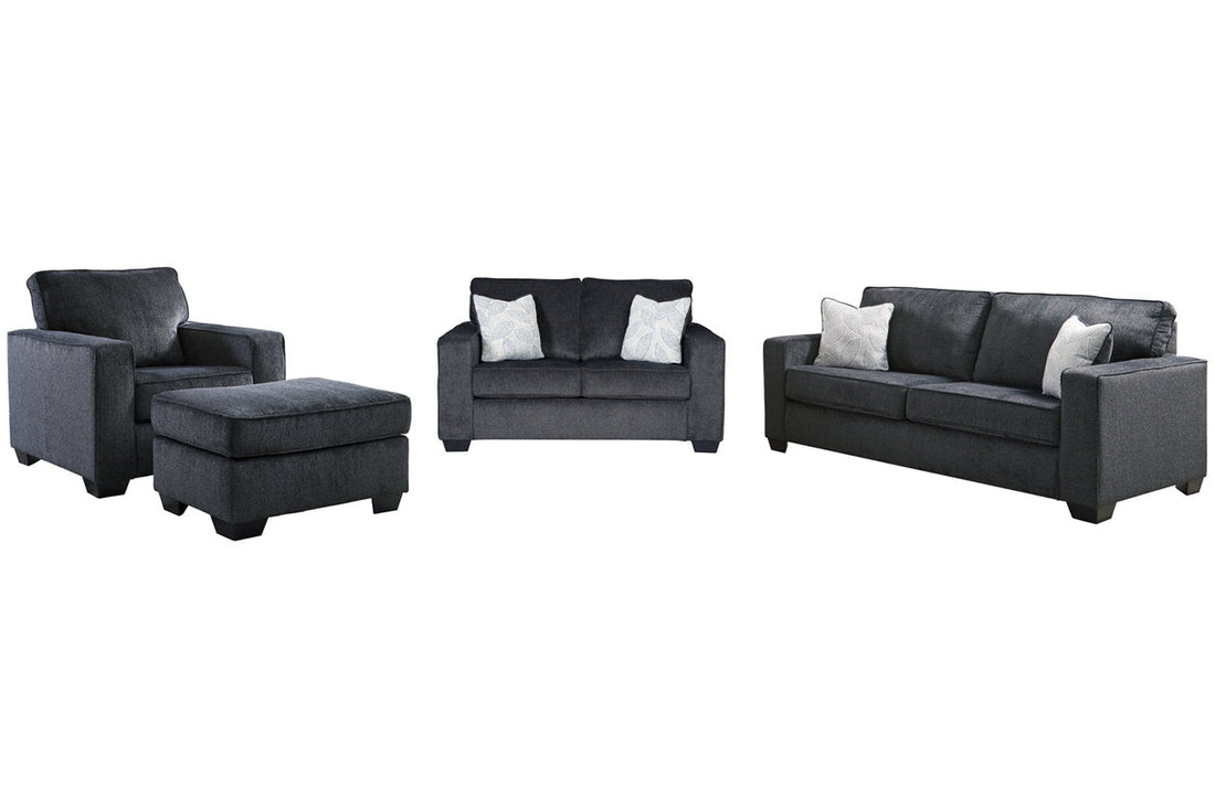 Altari Slate Sofa, Loveseat, Chair and Ottoman - Ashley - Luna Furniture