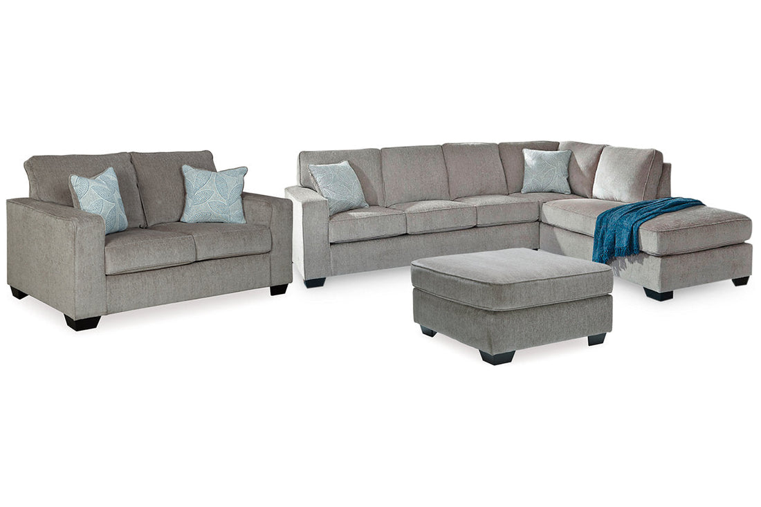 Altari Alloy 2-Piece Sleeper Sectional, Loveseat and Ottoman - Ashley - Luna Furniture