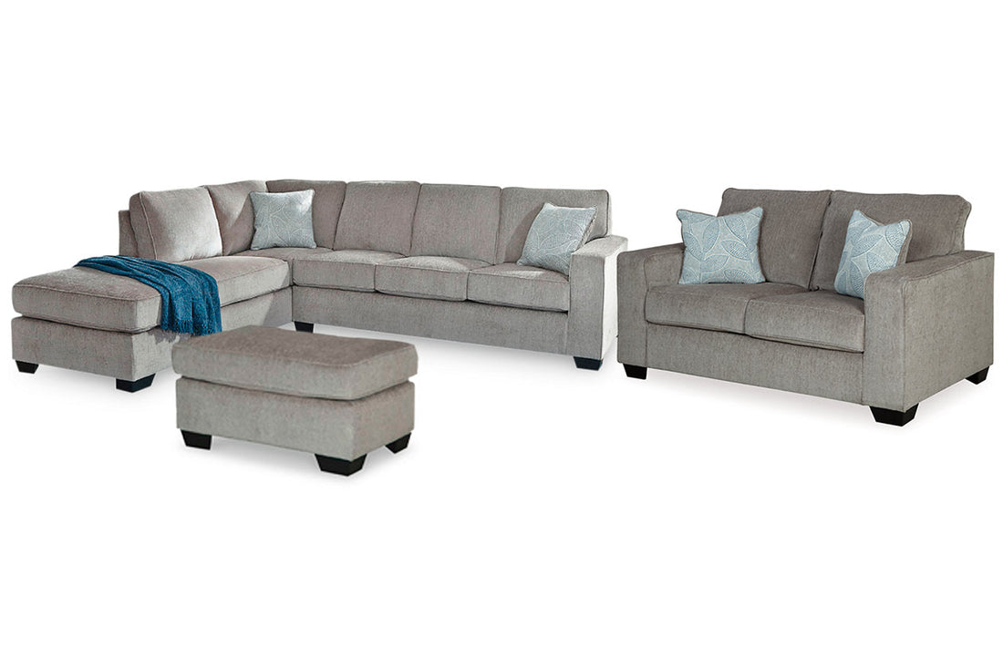 Altari Alloy 2-Piece Sectional with Chaise, Loveseat and Ottoman - Ashley - Luna Furniture
