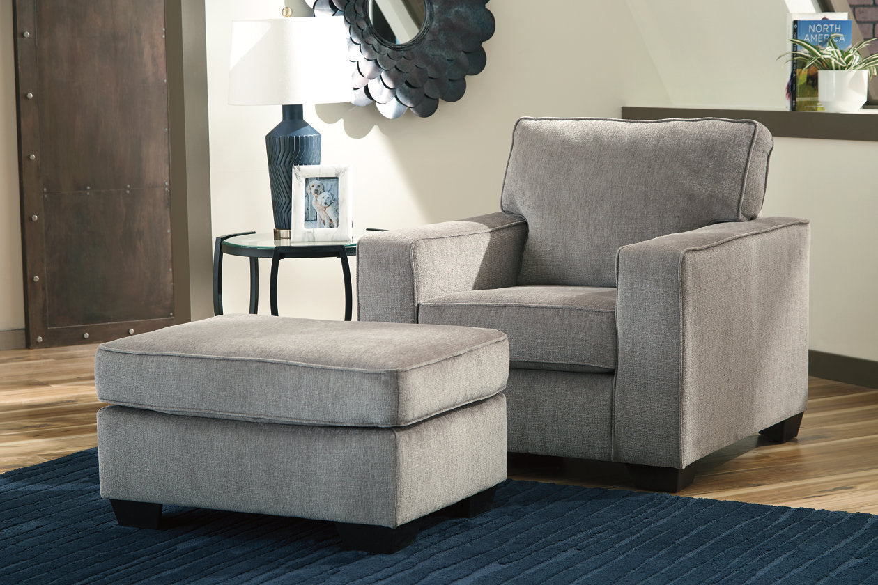 Altari Alloy Chair and Ottoman - Ashley - Luna Furniture