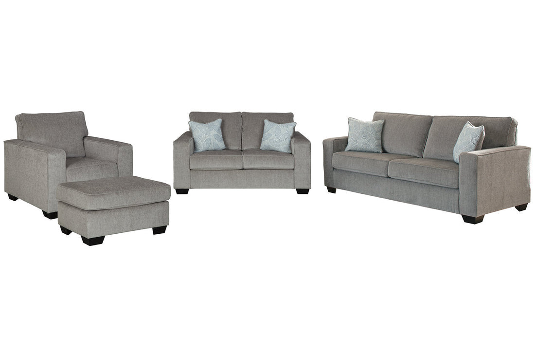 Altari Alloy Sofa, Loveseat, Chair and Ottoman - Ashley - Luna Furniture