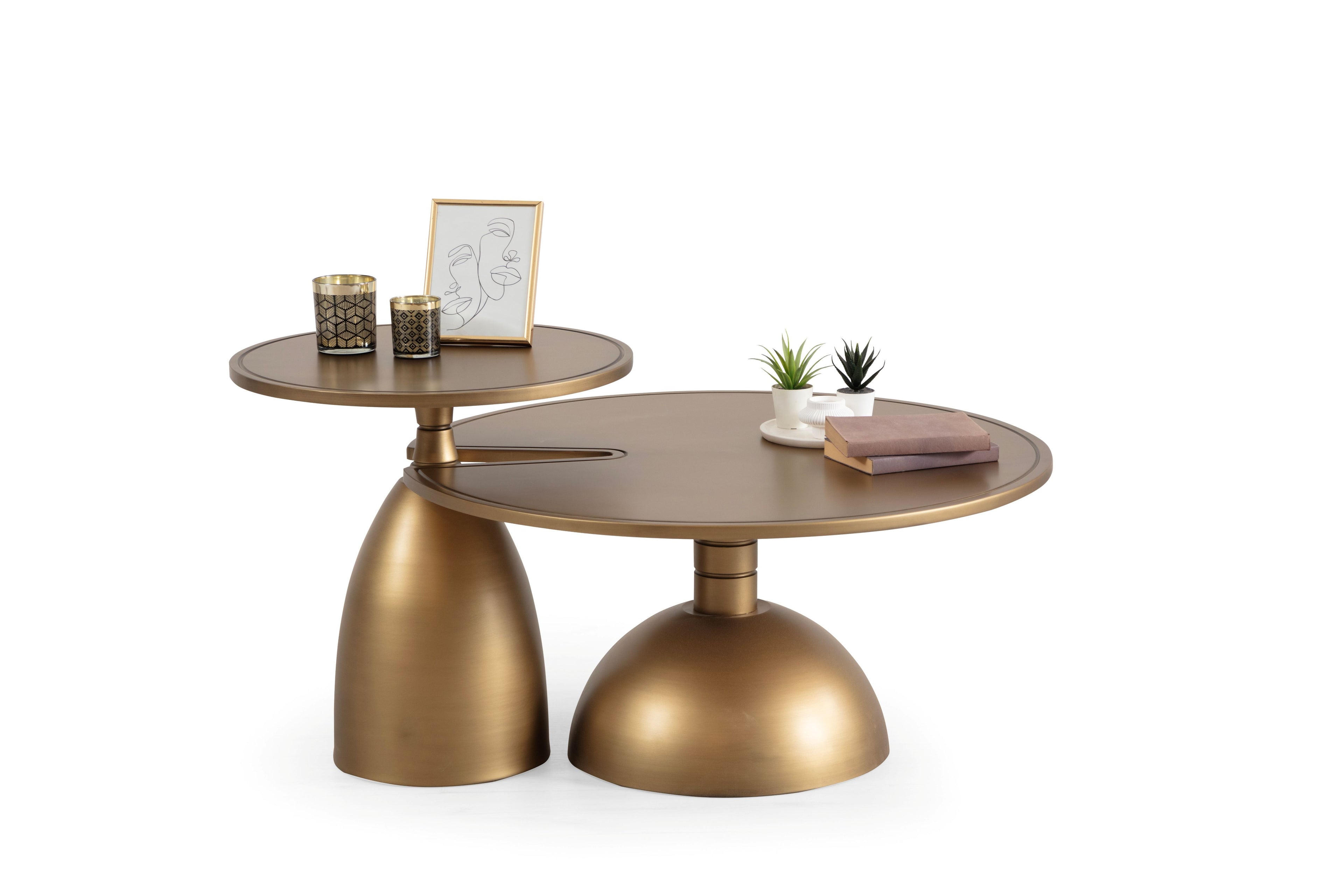 873 Gold 2 Pc Coffee Table Set - 873GOLD-COFSET