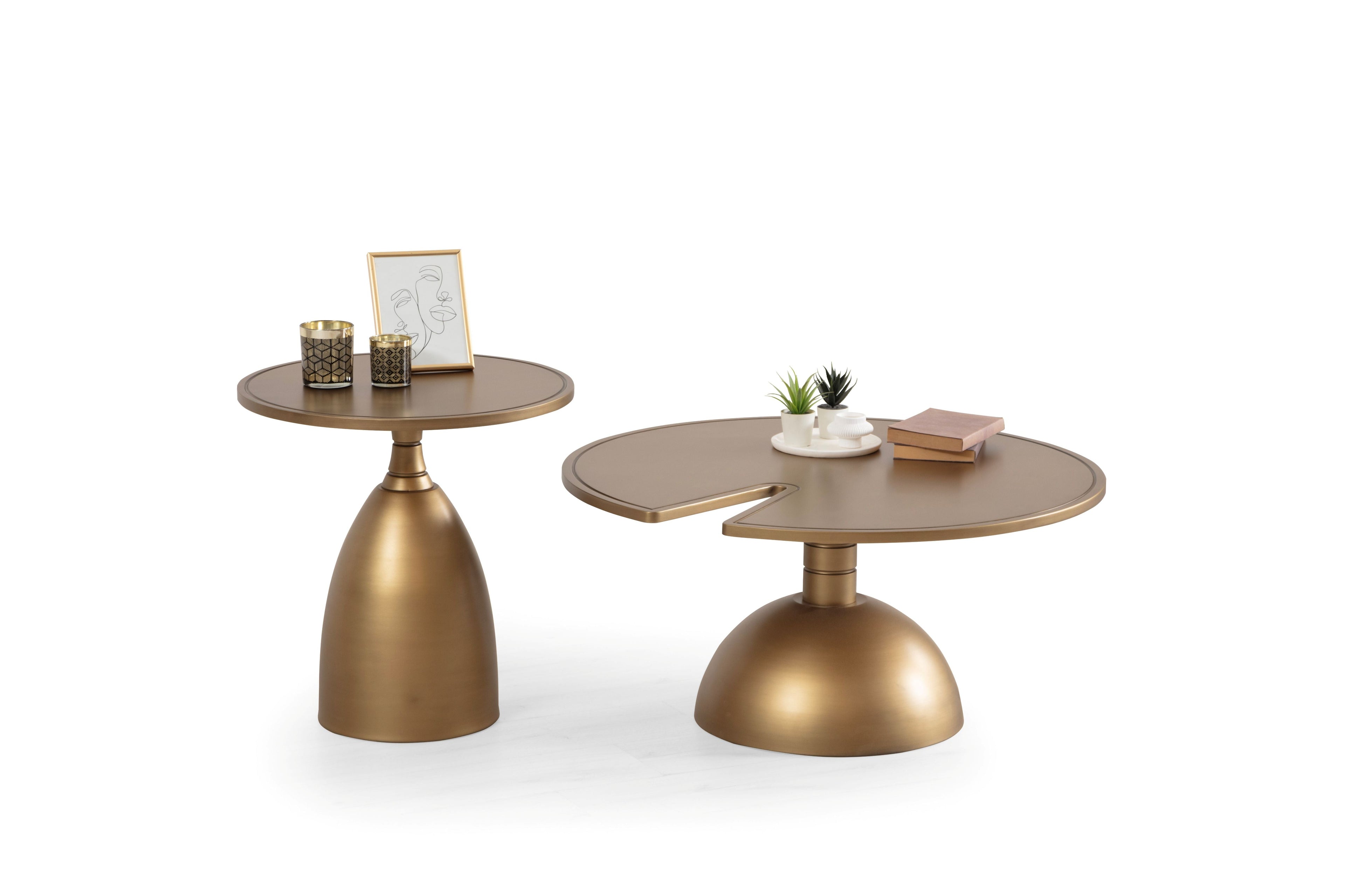 873 Gold 2 Pc Coffee Table Set - 873GOLD-COFSET