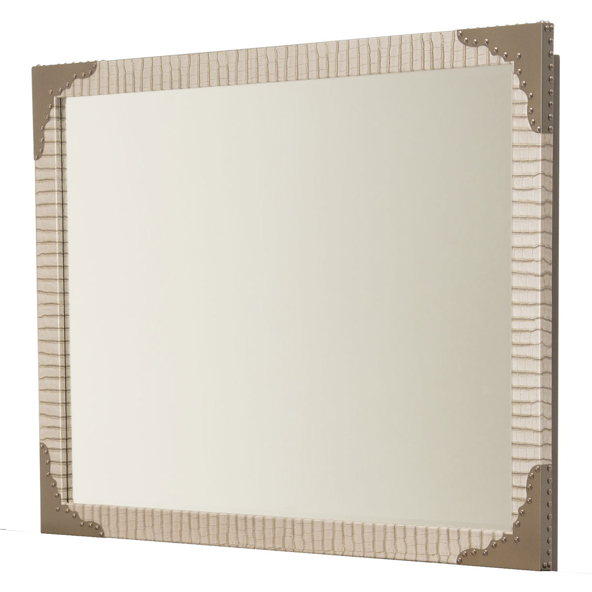 Valise Amazon Tan Gator Upholstered Wall Mirror