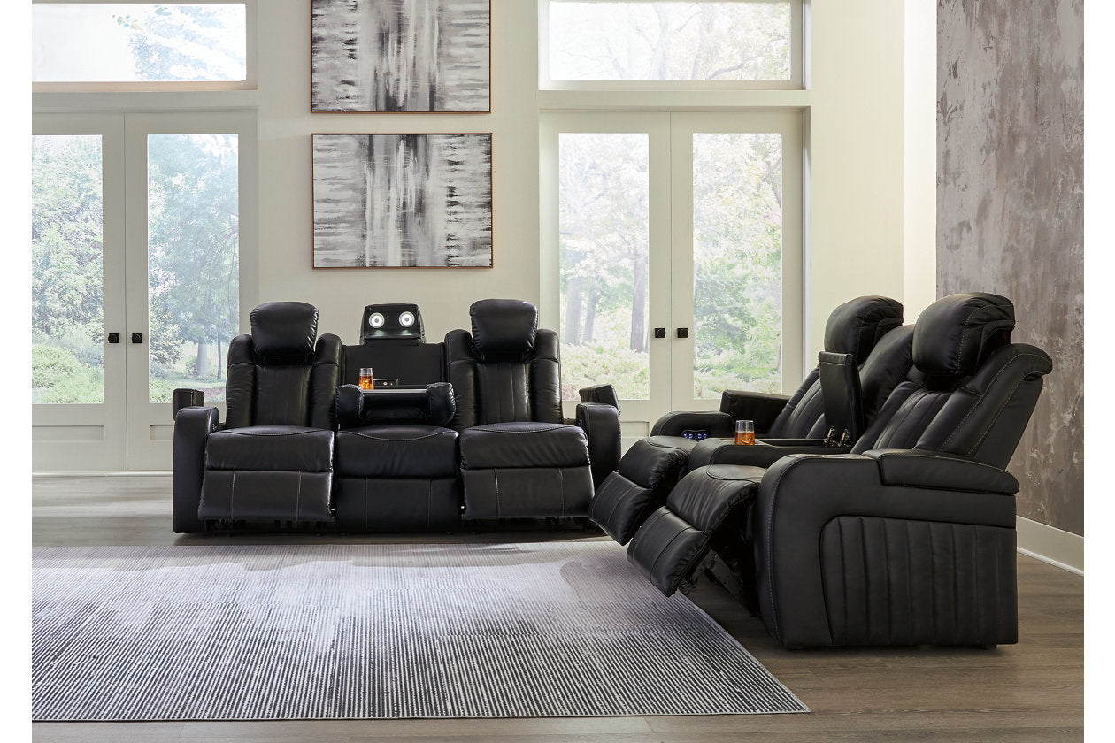 Caveman Den Midnight Power Reclining Living Room Set - Ashley - Luna Furniture
