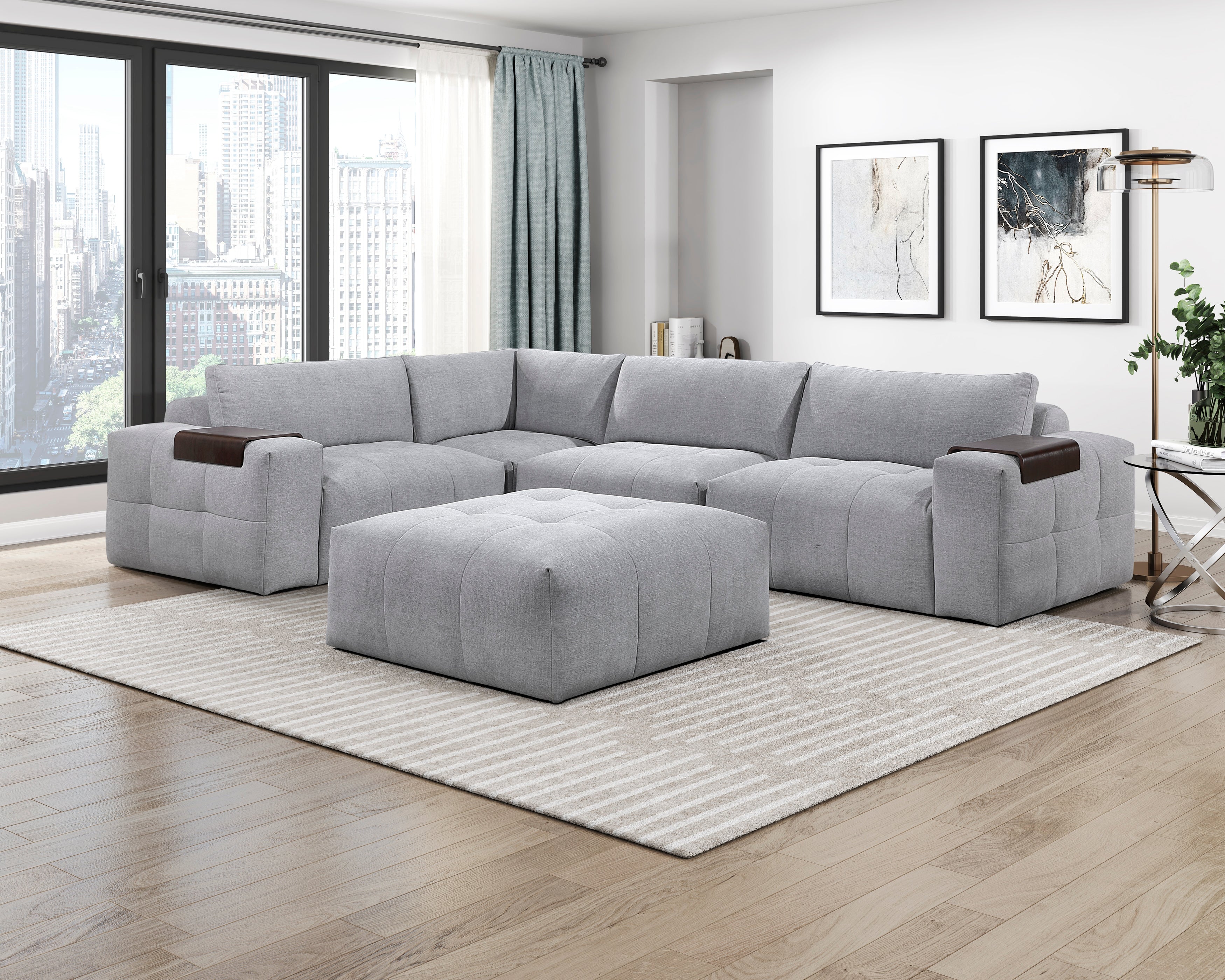 9155GY-AC Armless Chair - 9155GY-AC