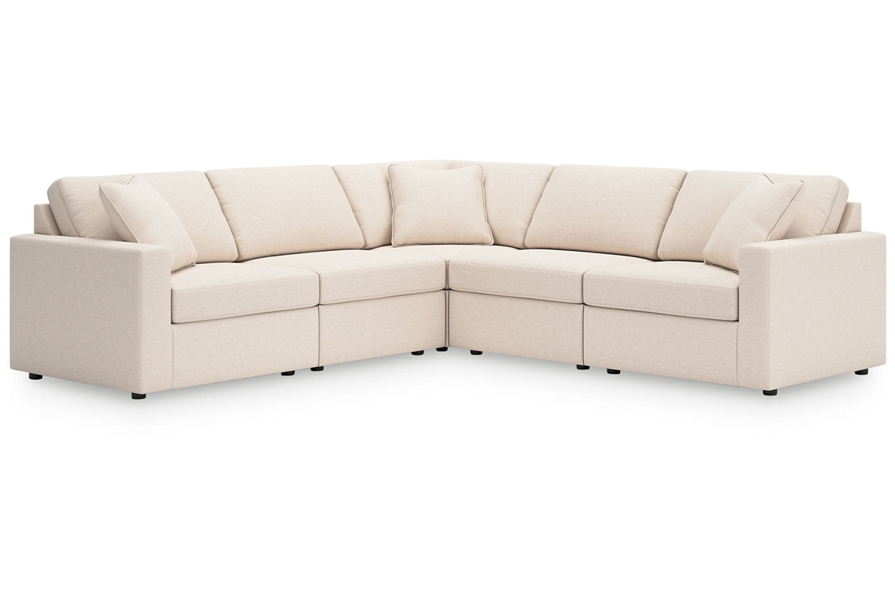 Modmax Oyster 5-Piece Sectional and Swivel Glider Recliner - - Luna Furniture