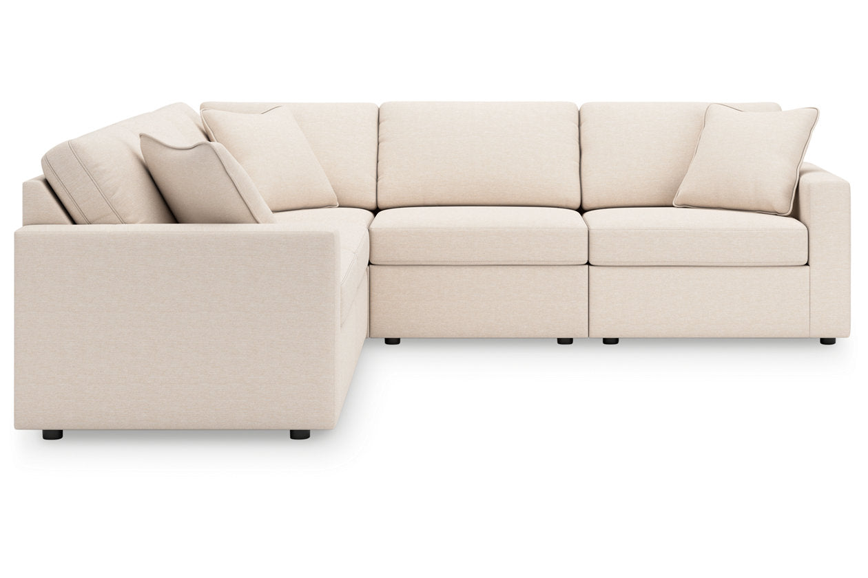 Modmax Oyster 5-Piece Sectional and Swivel Glider Recliner - - Luna Furniture