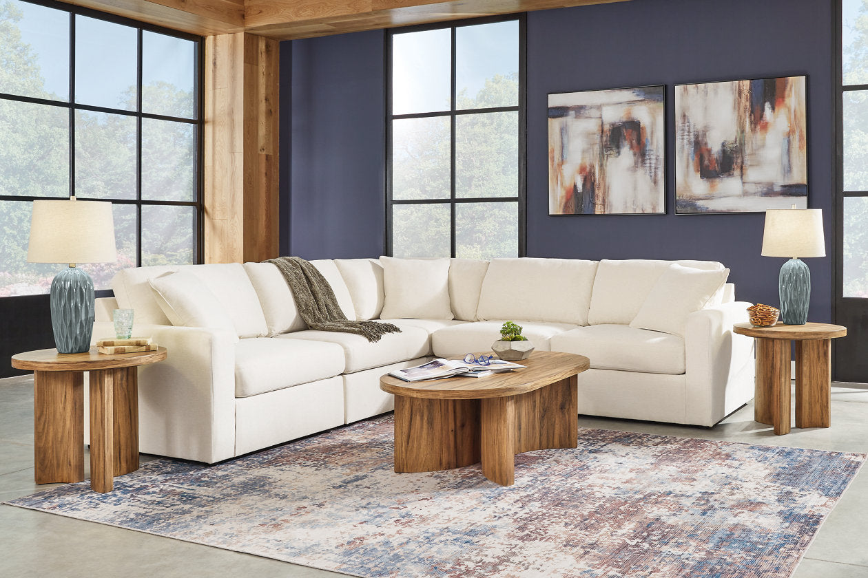 Modmax Oyster 5-Piece Sectional and Swivel Glider Recliner - - Luna Furniture