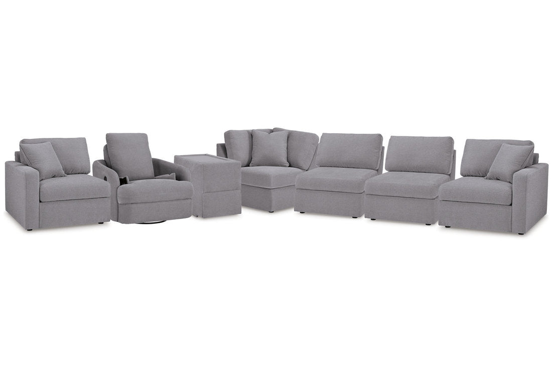 Modmax Granite 6-Piece Sectional and Swivel Glider Recliner - - Luna Furniture
