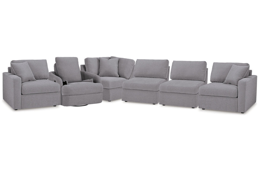 Modmax Granite 5-Piece Sectional and Swivel Glider Recliner - - Luna Furniture